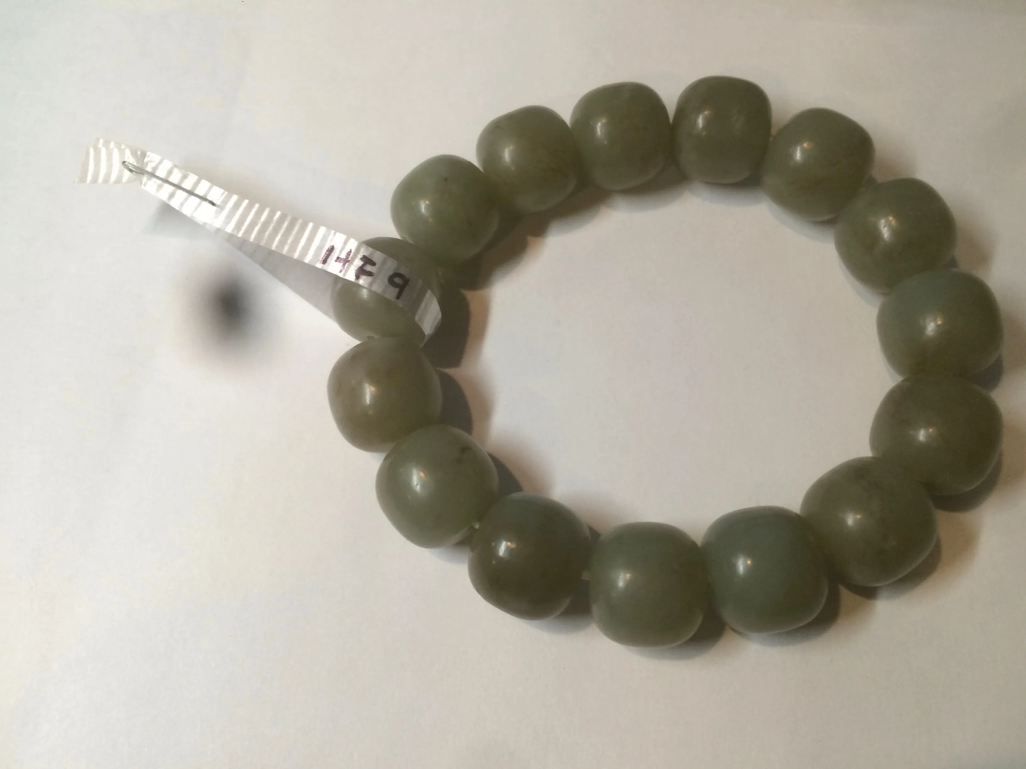 100% Natural 13.8x13mm green/yellow/brown vintage style nephrite Hetian Jade bead man bracelet HF9