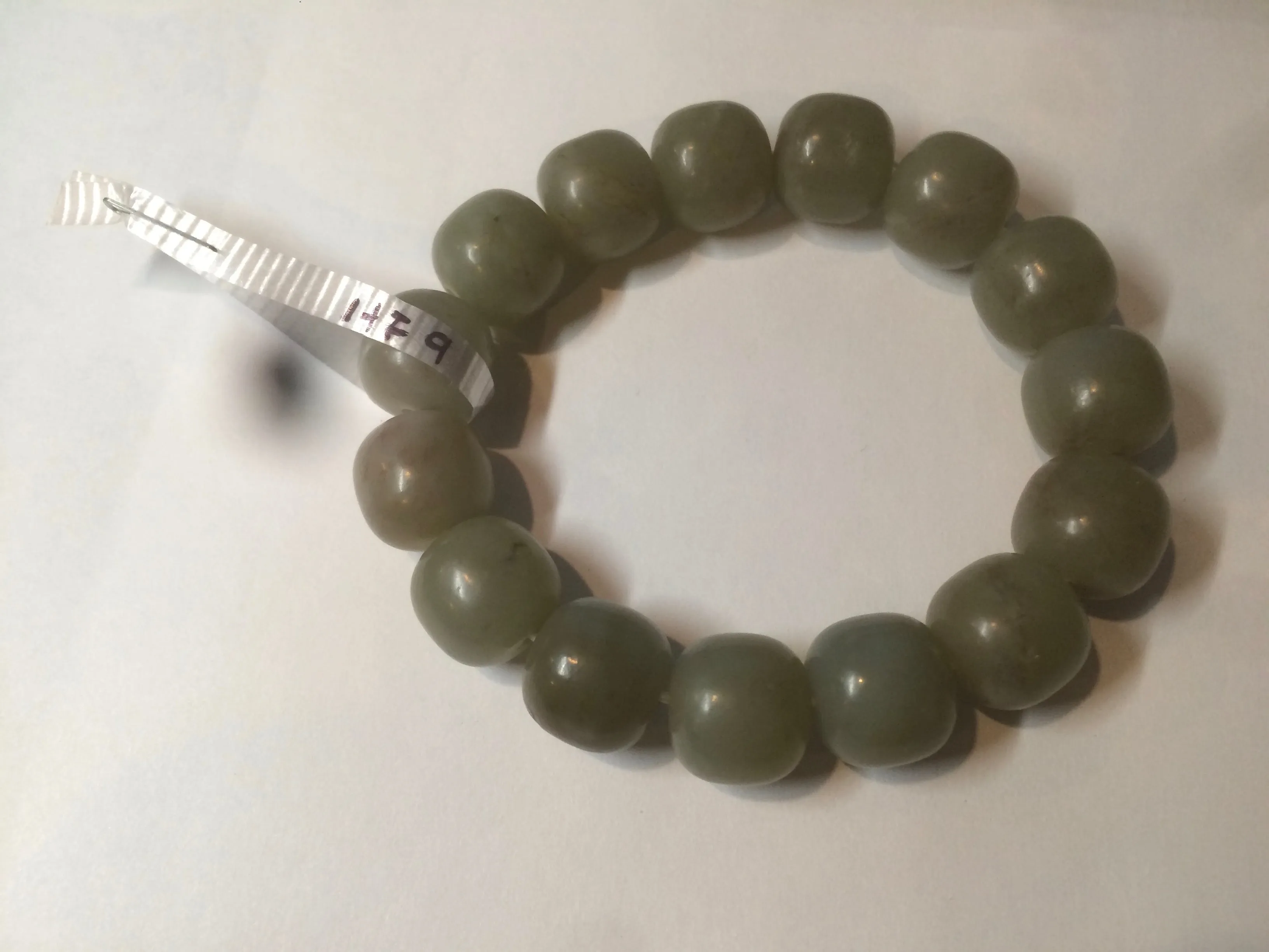 100% Natural 13.8x13mm green/yellow/brown vintage style nephrite Hetian Jade bead man bracelet HF9