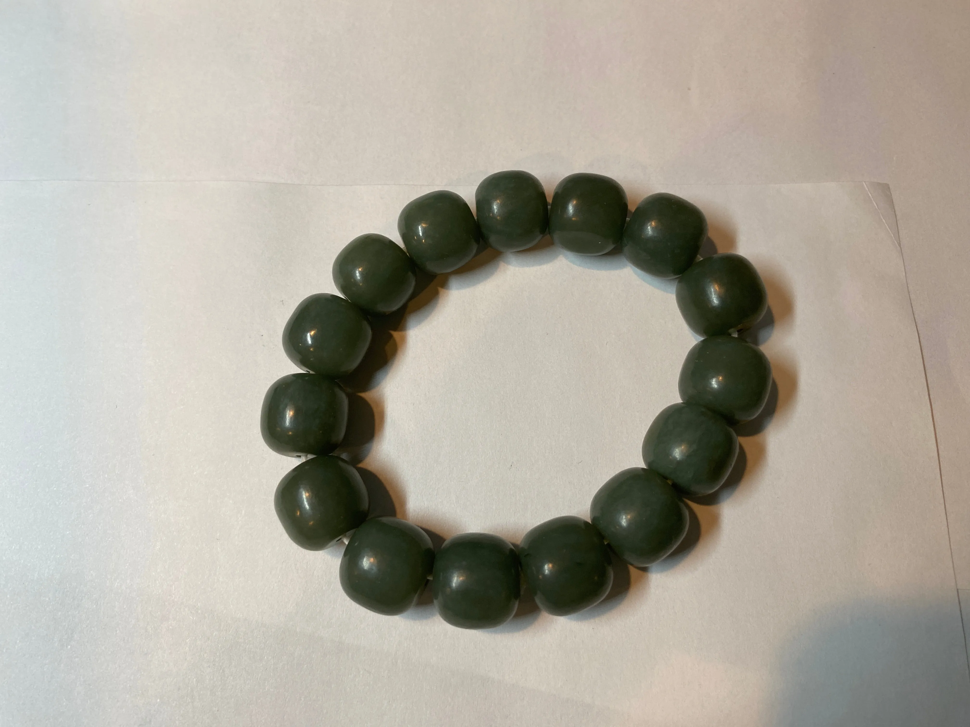 100% Natural 13.8x13mm green/yellow/brown/blue vintage style nephrite Hetian Jade bead man bracelet HF22