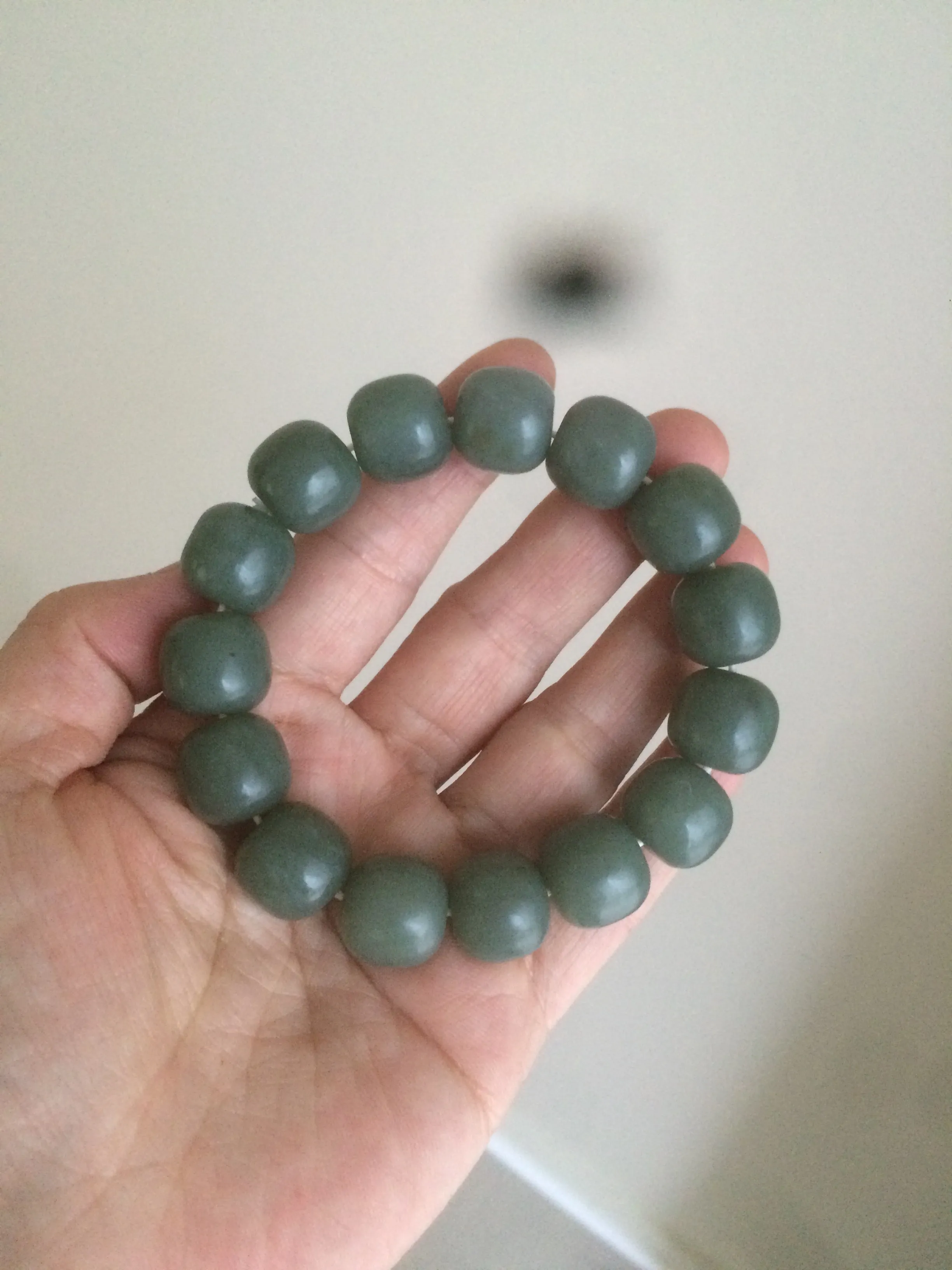 100% Natural 13.8x13mm green/yellow/brown/blue vintage style nephrite Hetian Jade bead man bracelet HF22