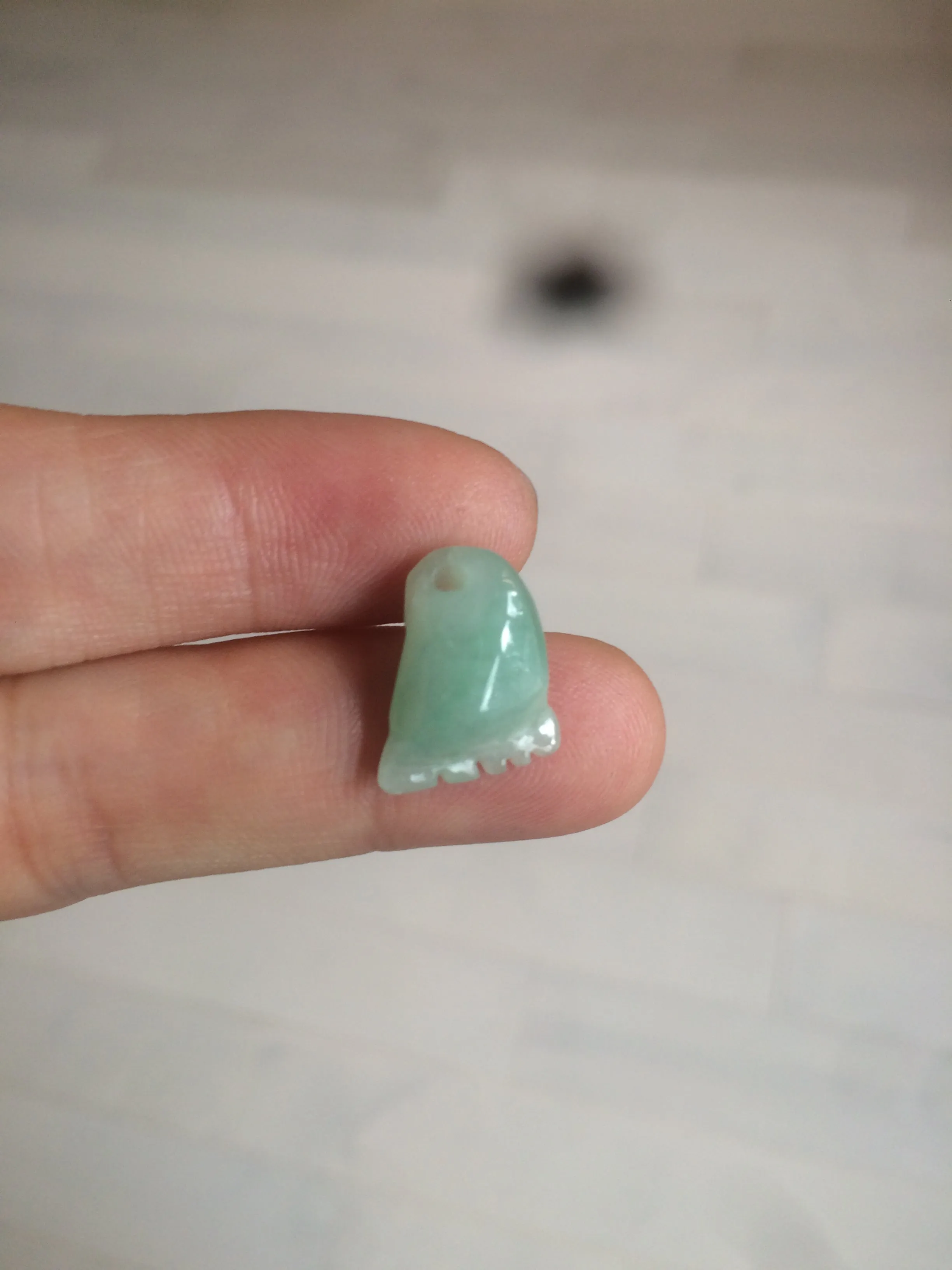 100% Natural icy watery green white purple jadeite Jade foot pendant AX28