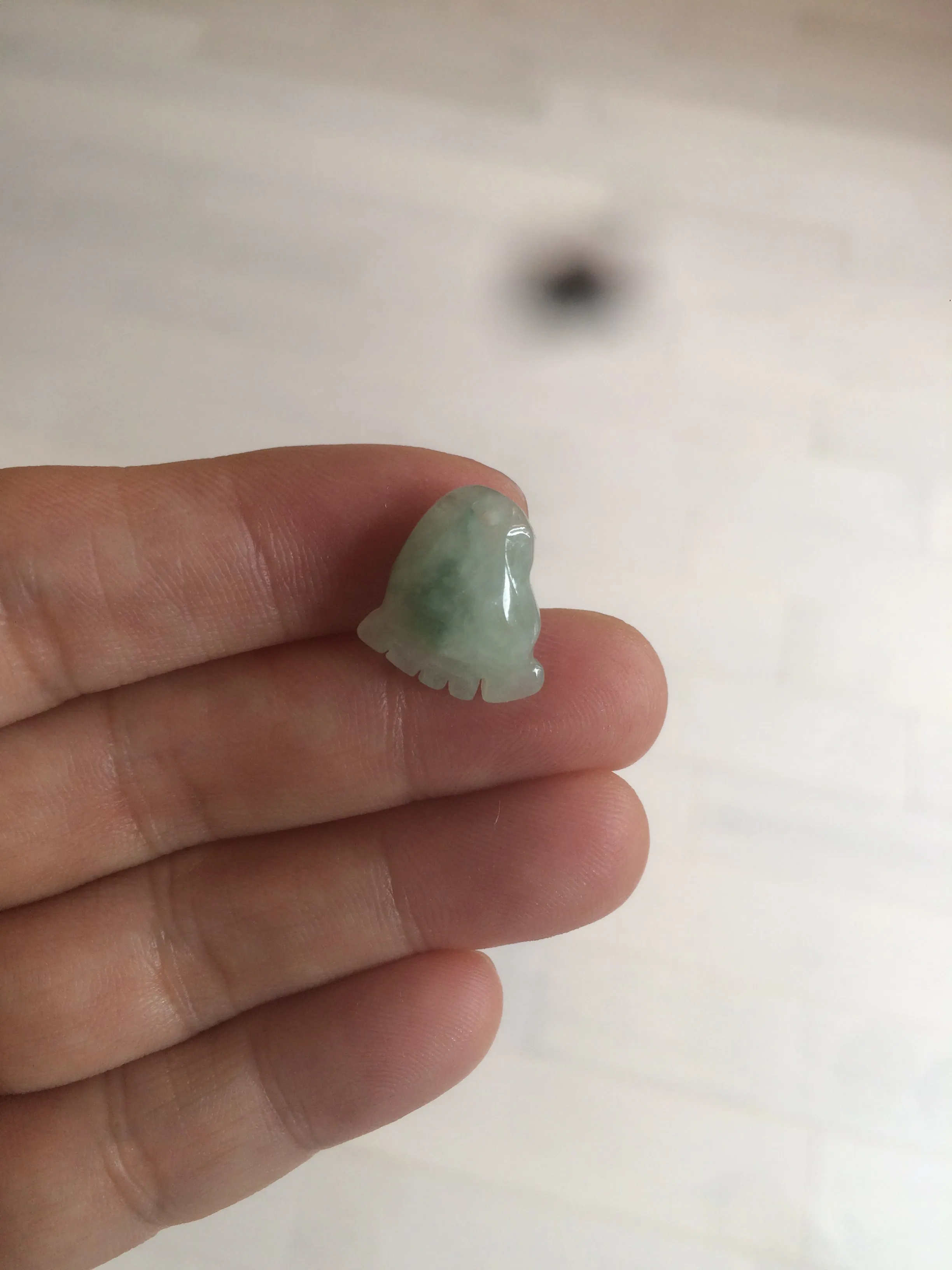 100% Natural icy watery green white purple jadeite Jade foot pendant AX28