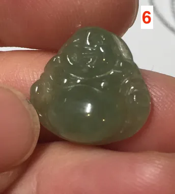 100% Natural type A green/white small happy buddha jadeite Jade pendant necklace group BP111