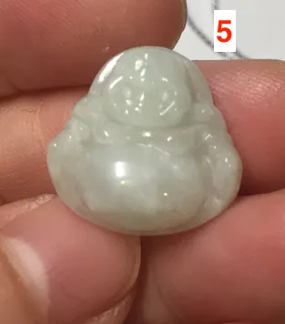 100% Natural type A green/white small happy buddha jadeite Jade pendant necklace group BP111