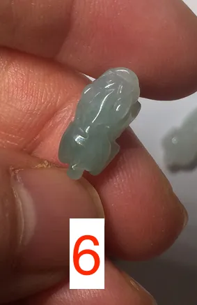 100% natural type A icy watery extra small jadeite jade green/white 3D PiXiu(貔貅) pendant BG10