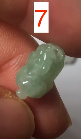 100% natural type A icy watery extra small jadeite jade green/white 3D PiXiu(貔貅) pendant BG10