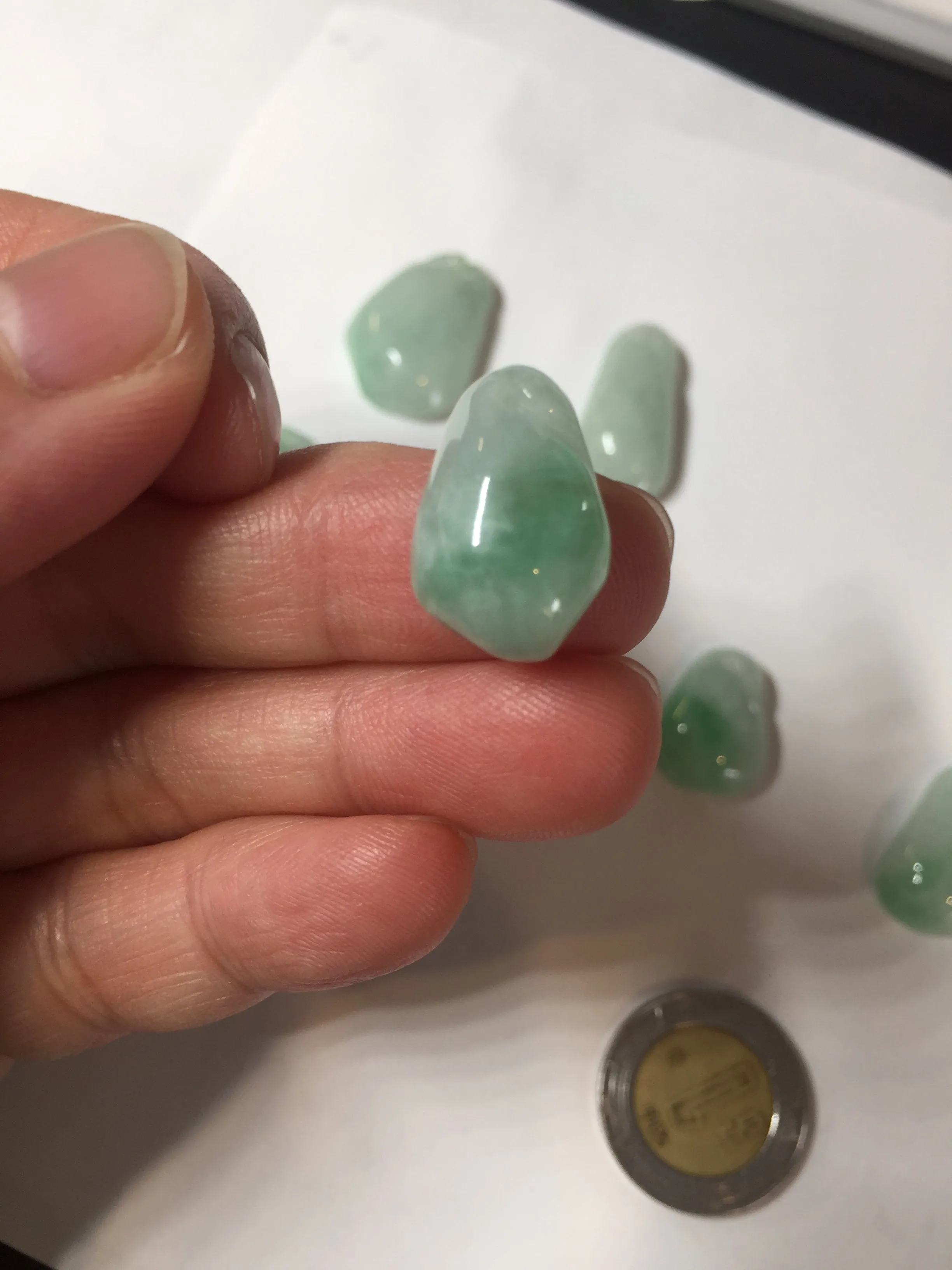 100% Natural type A icy watery sunny green jadeite Jade bamboo/blessing melon pendant BM56