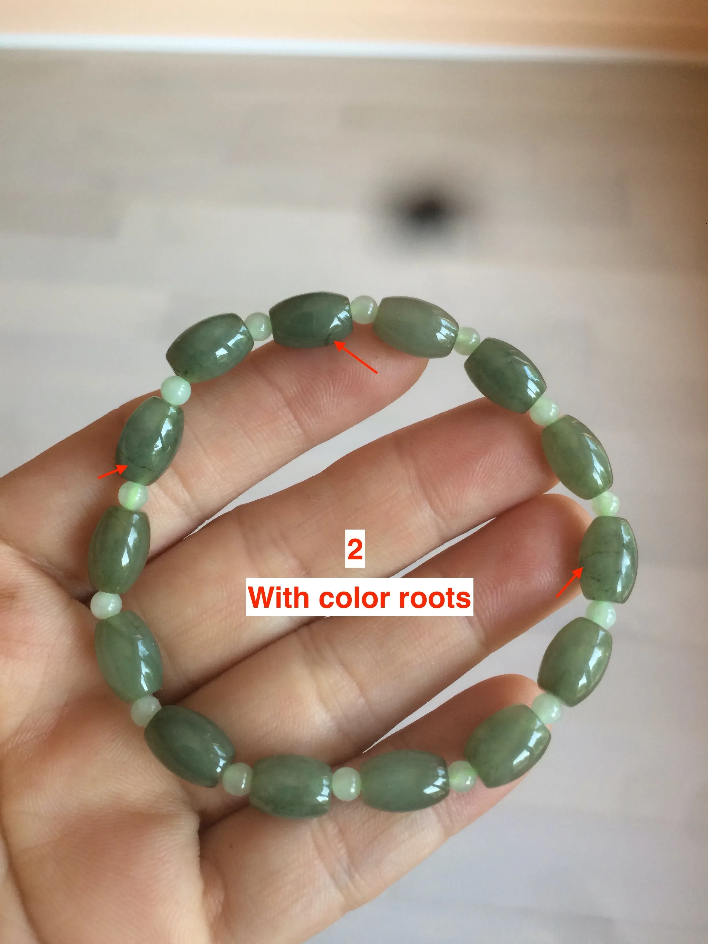 100% natural  type A oily dark green olive  round jadeite jade bead  bracelet AT91