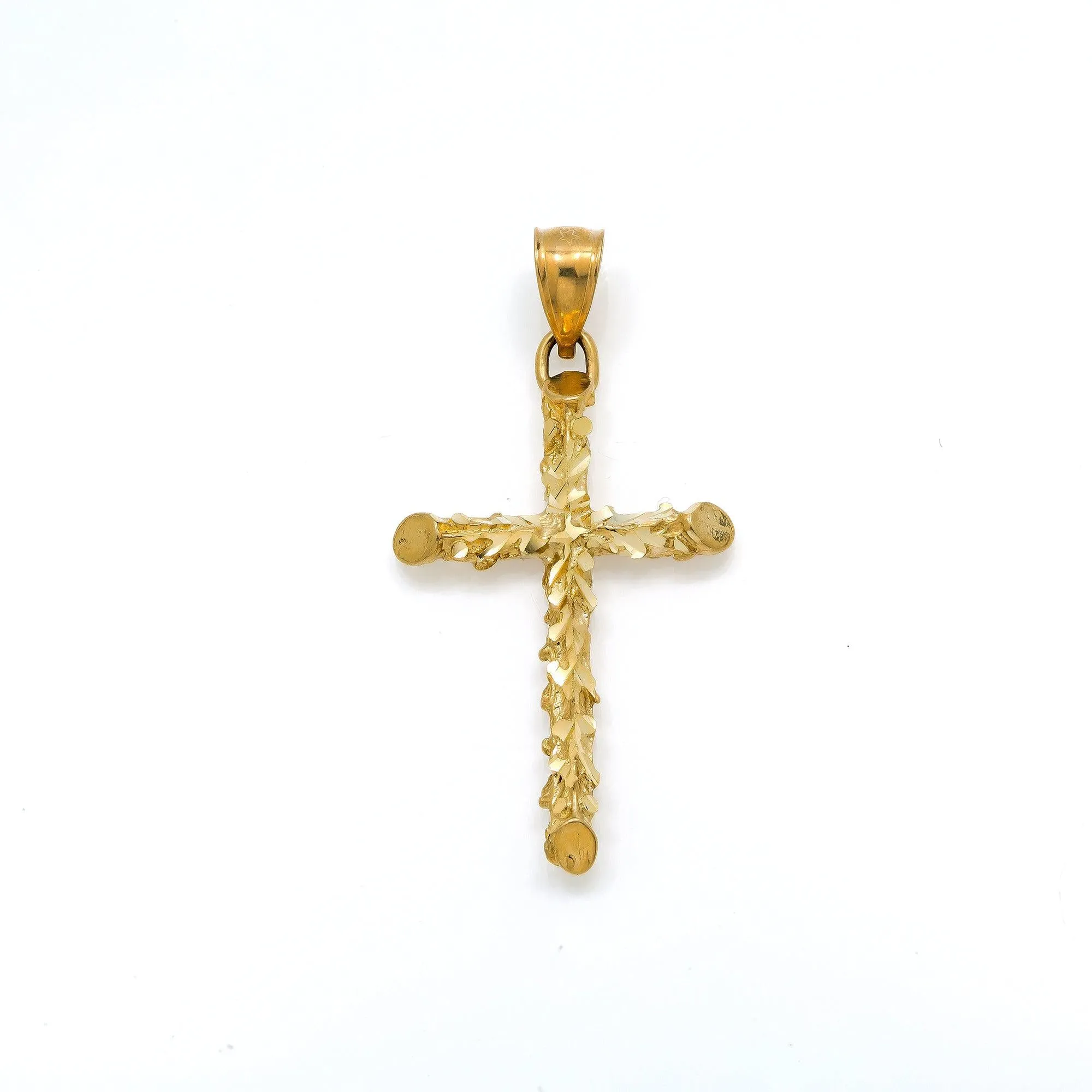 10K GOLD CROSS PENDANT 1.7"