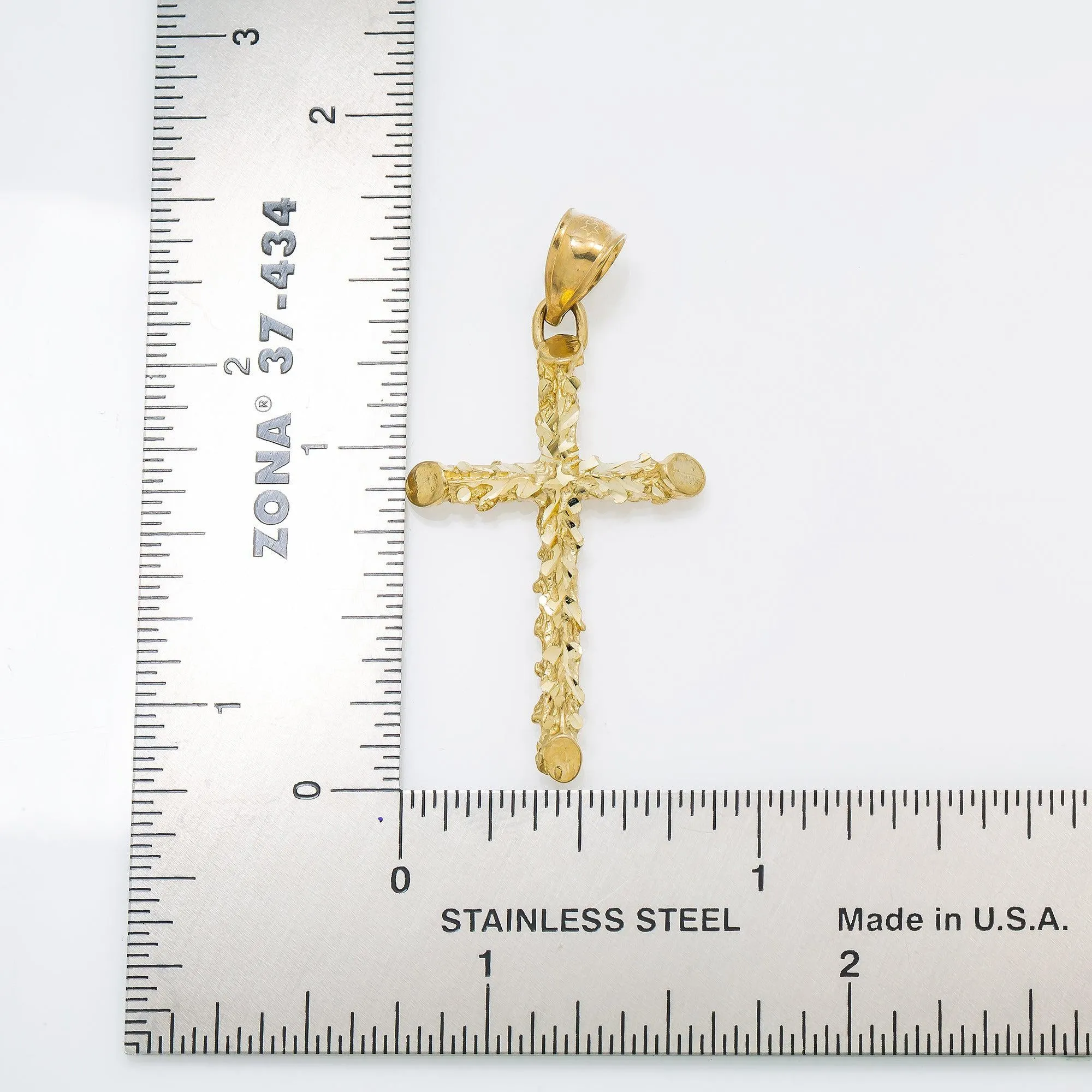 10K GOLD CROSS PENDANT 1.7"