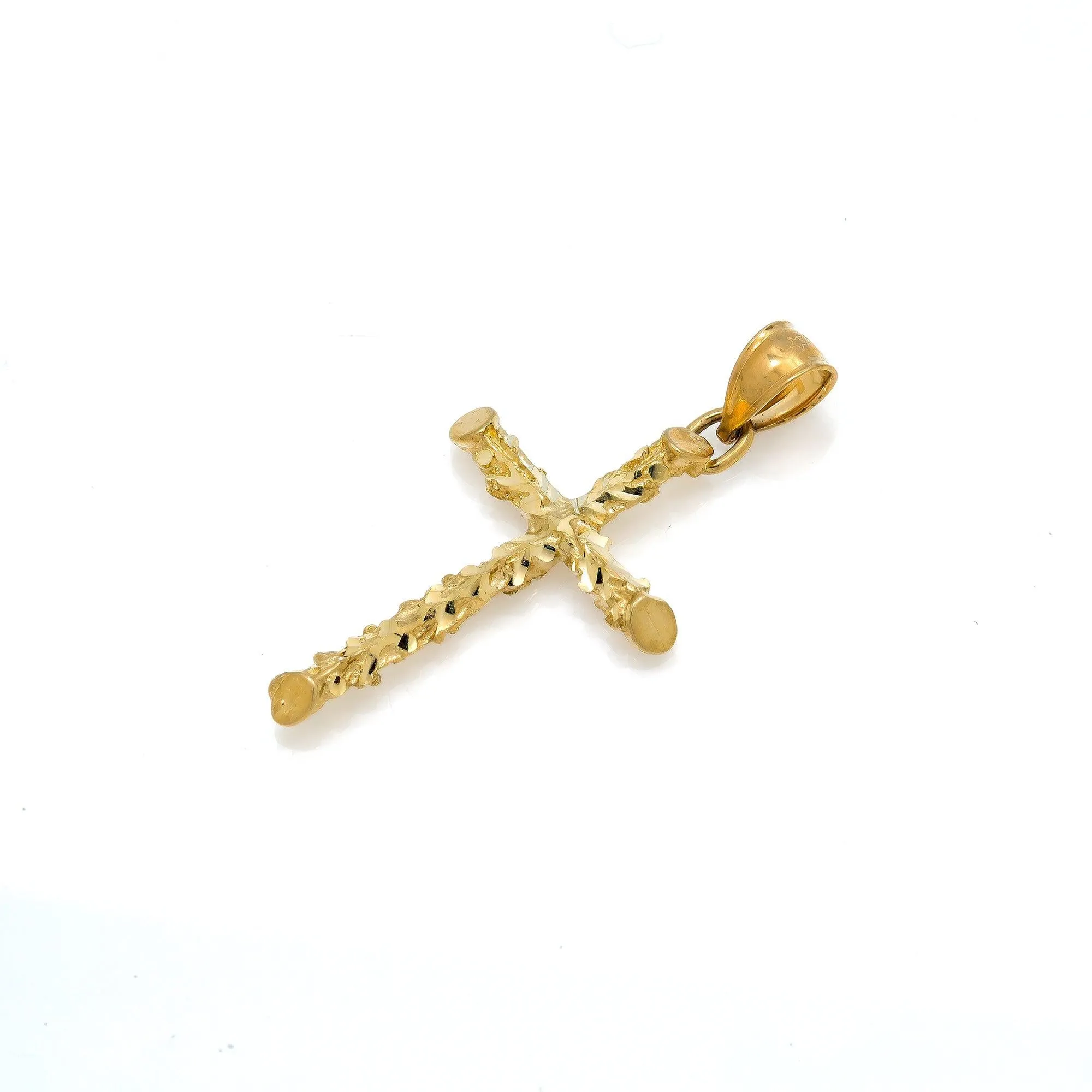 10K GOLD CROSS PENDANT 1.7"