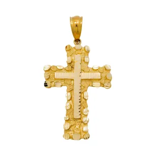 10K GOLD CROSS PENDANT 2.4"