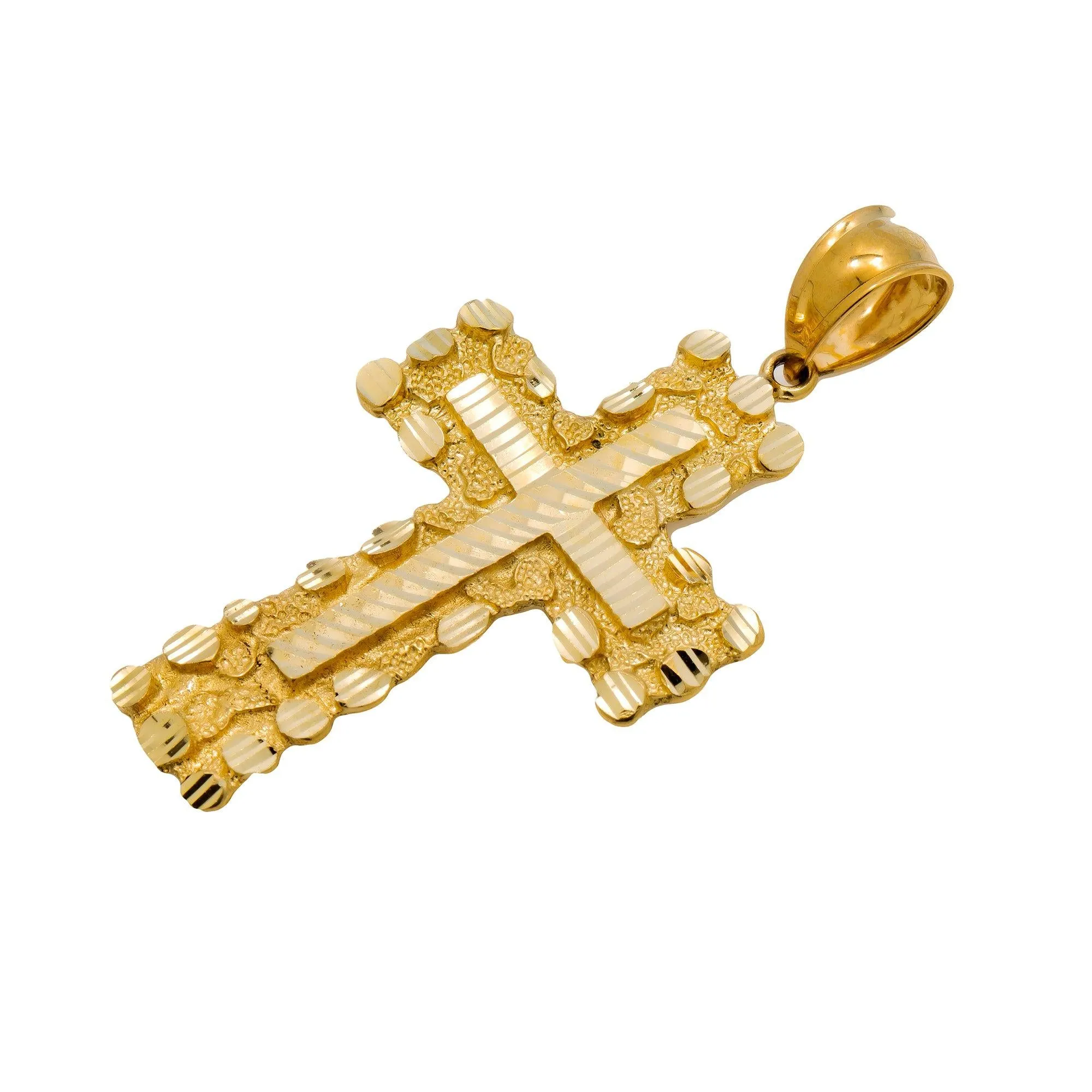 10K GOLD CROSS PENDANT 2.4"