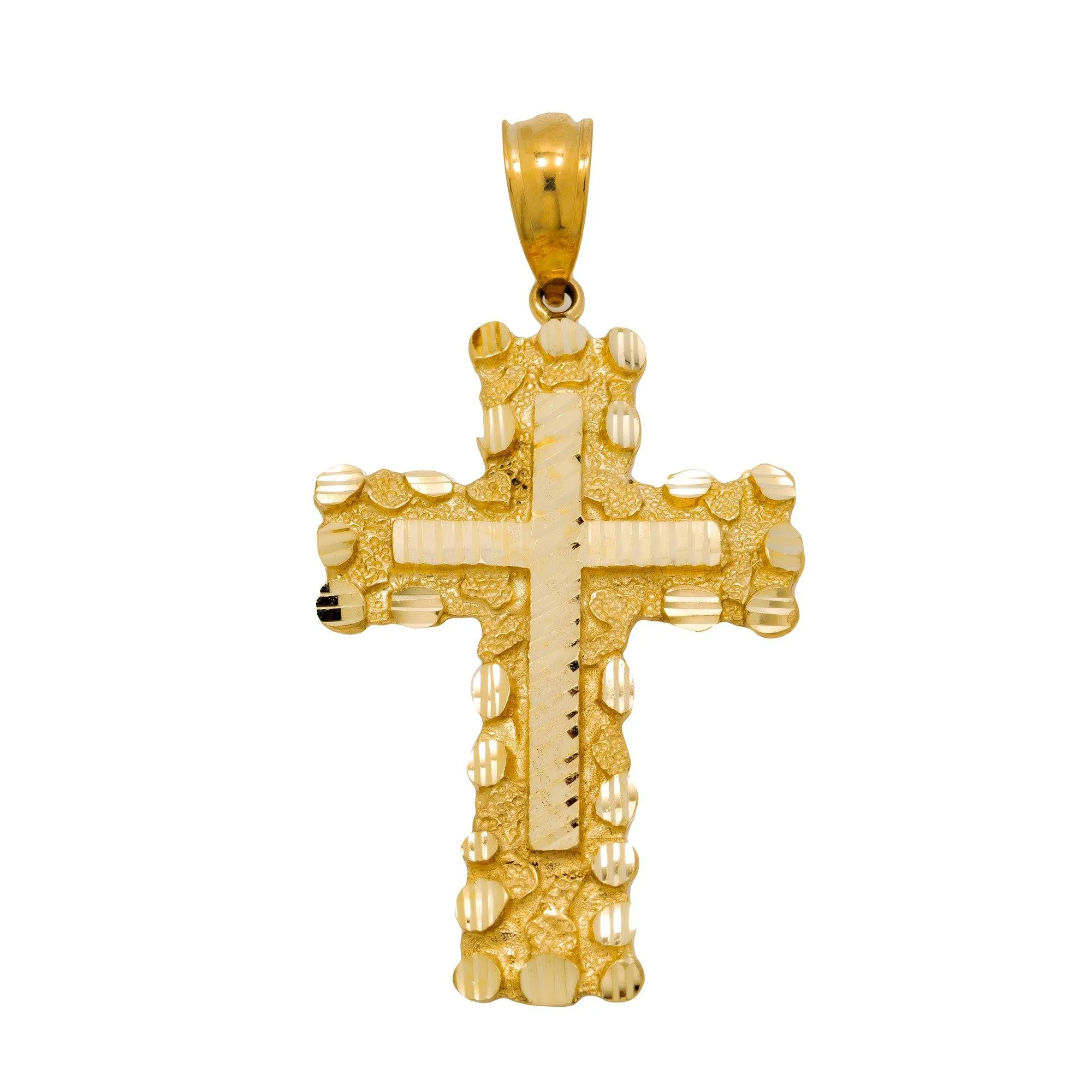 10K GOLD CROSS PENDANT 2.4"