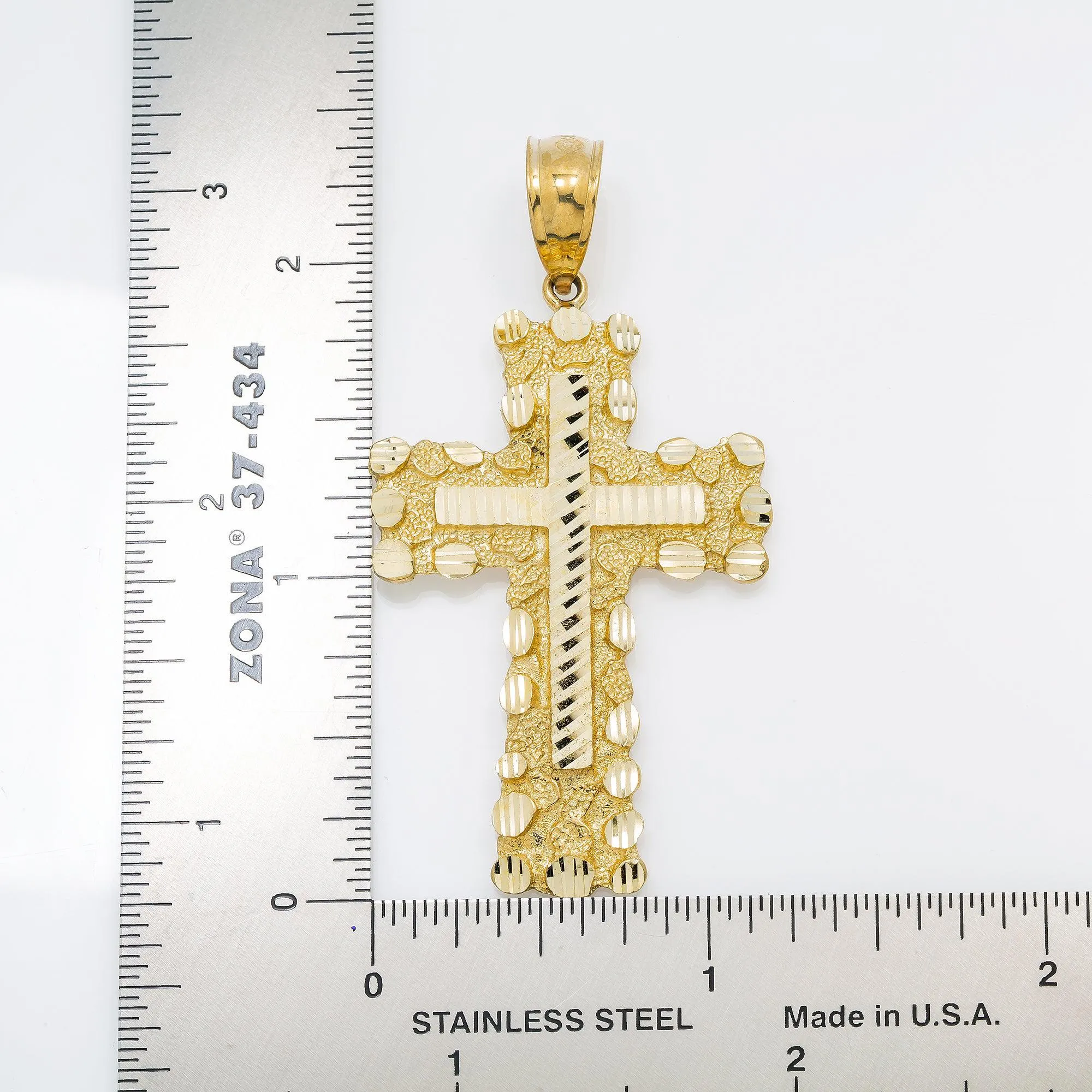 10K GOLD CROSS PENDANT 2.4"