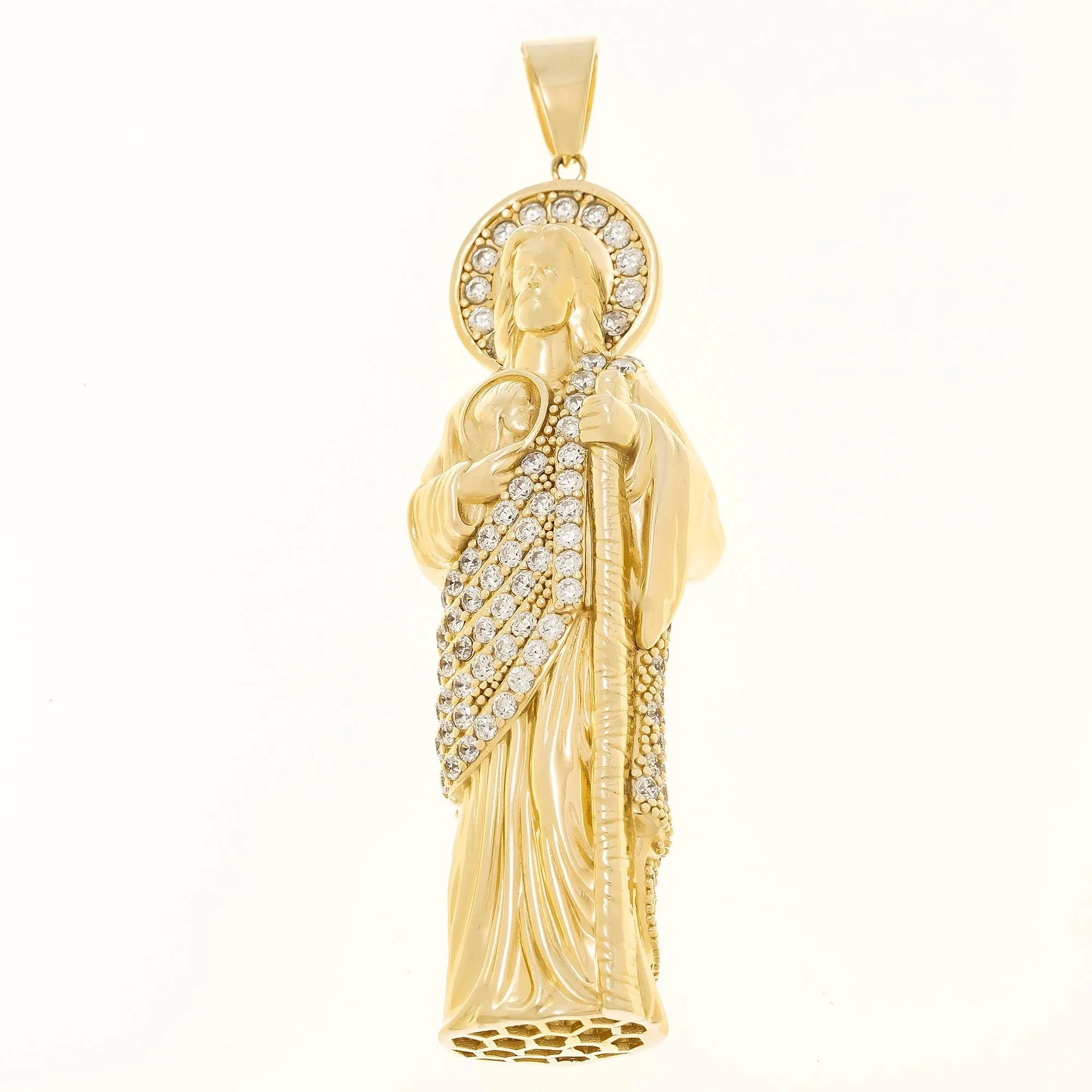 10K GOLD DIAMOND ST. JUDE PENDANT 43.6G