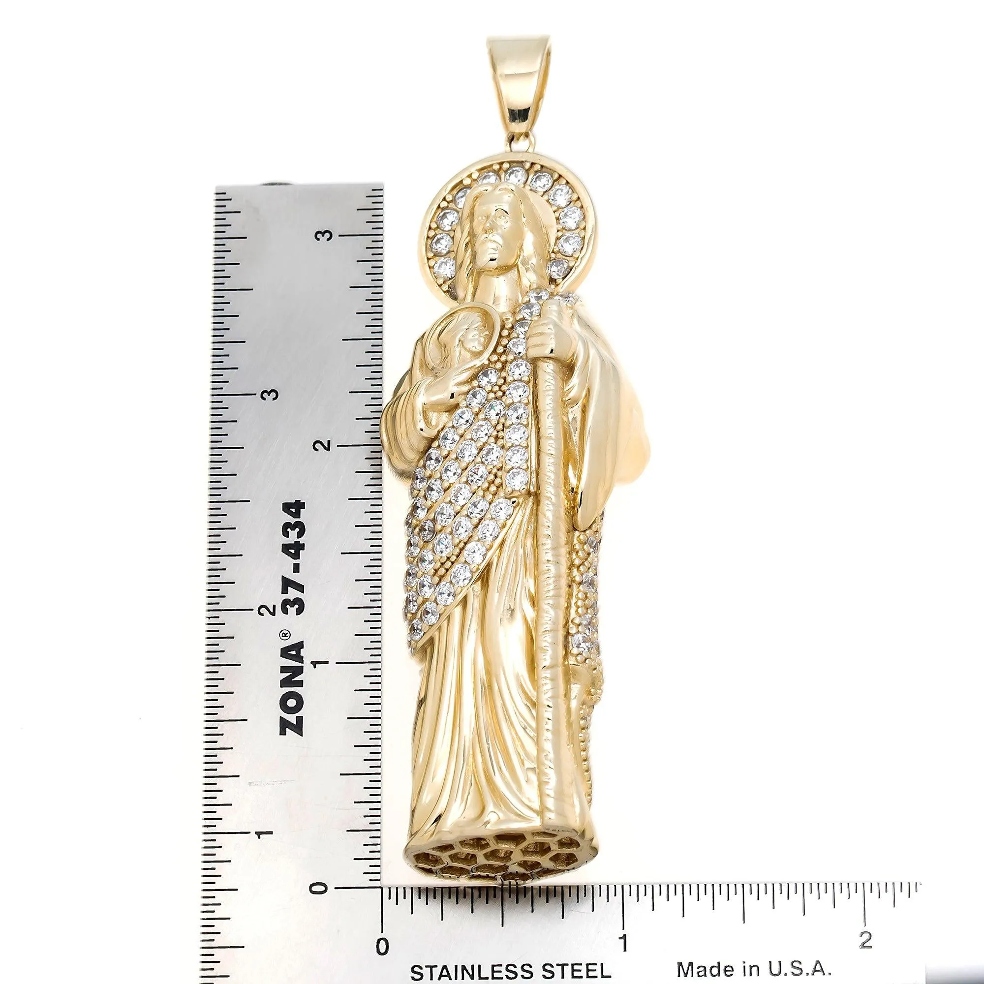 10K GOLD DIAMOND ST. JUDE PENDANT 43.6G