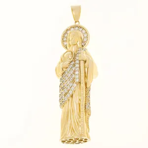 10K GOLD DIAMOND ST. JUDE PENDANT 43.6G