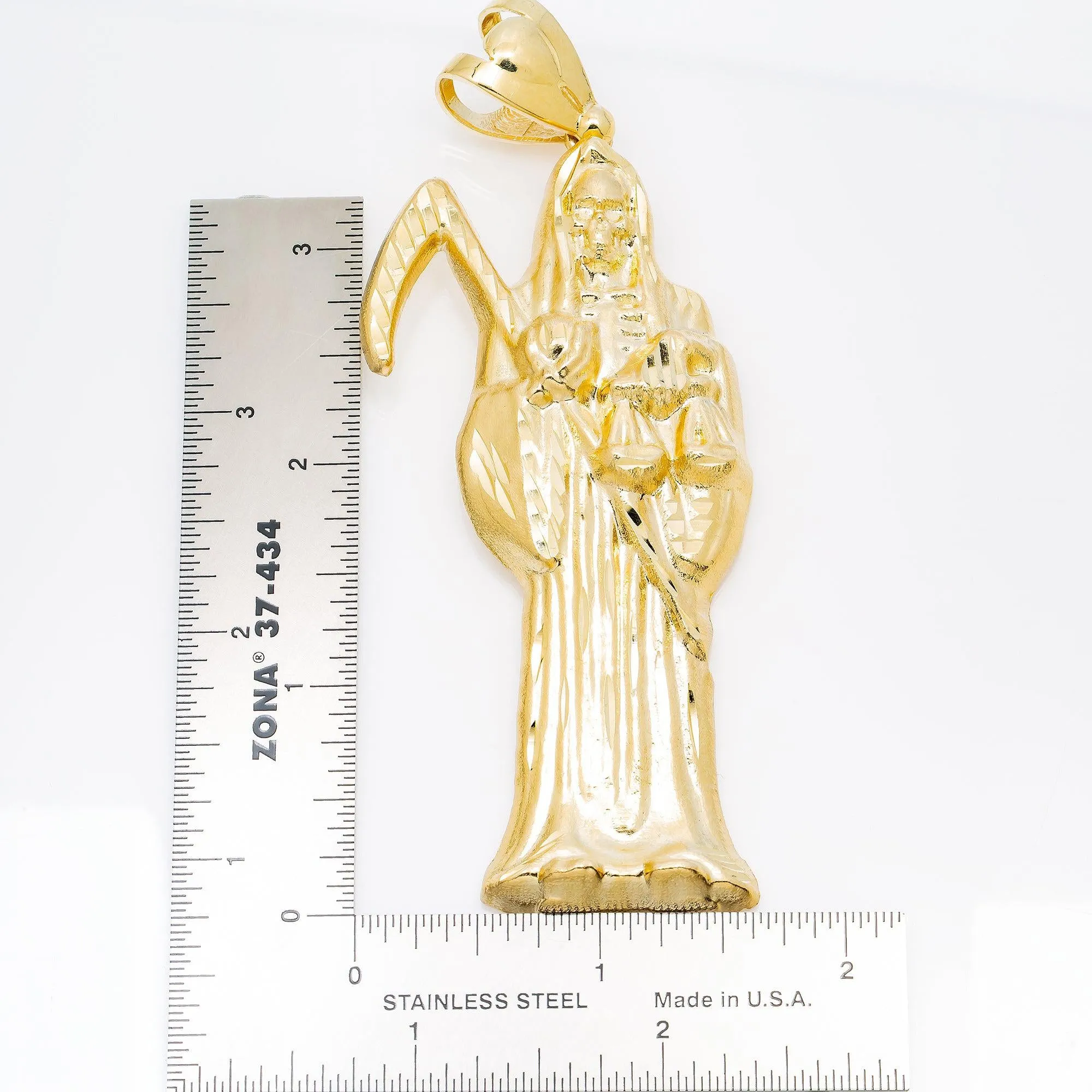 10K GOLD GRIM REAPER PENDANT 4"