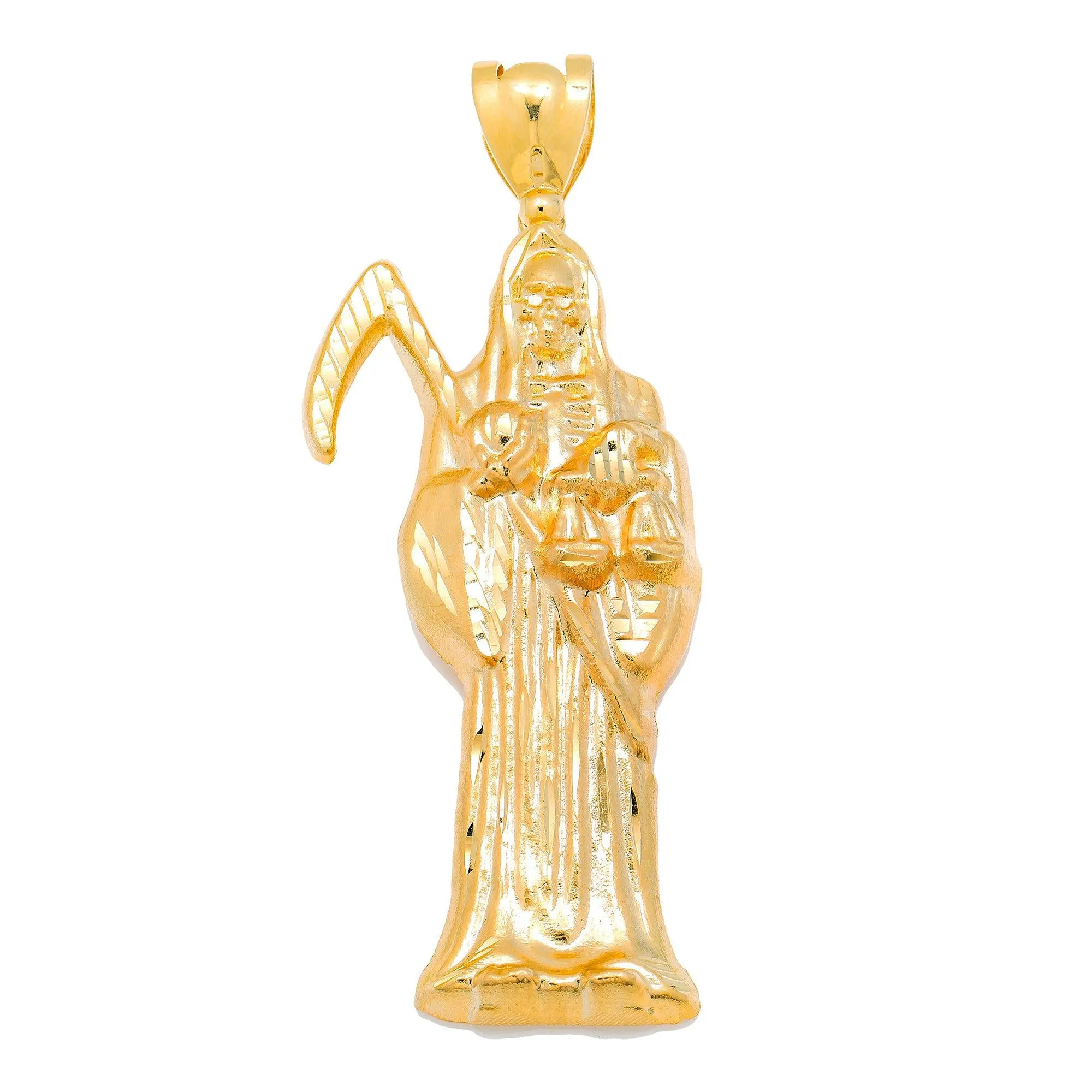 10K GOLD GRIM REAPER PENDANT 4"