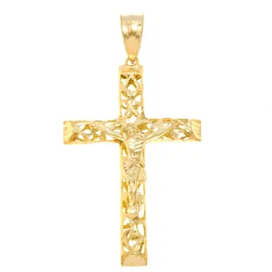 10K GOLD HOLLOW CRUCIFIX PENDANT 14.8G