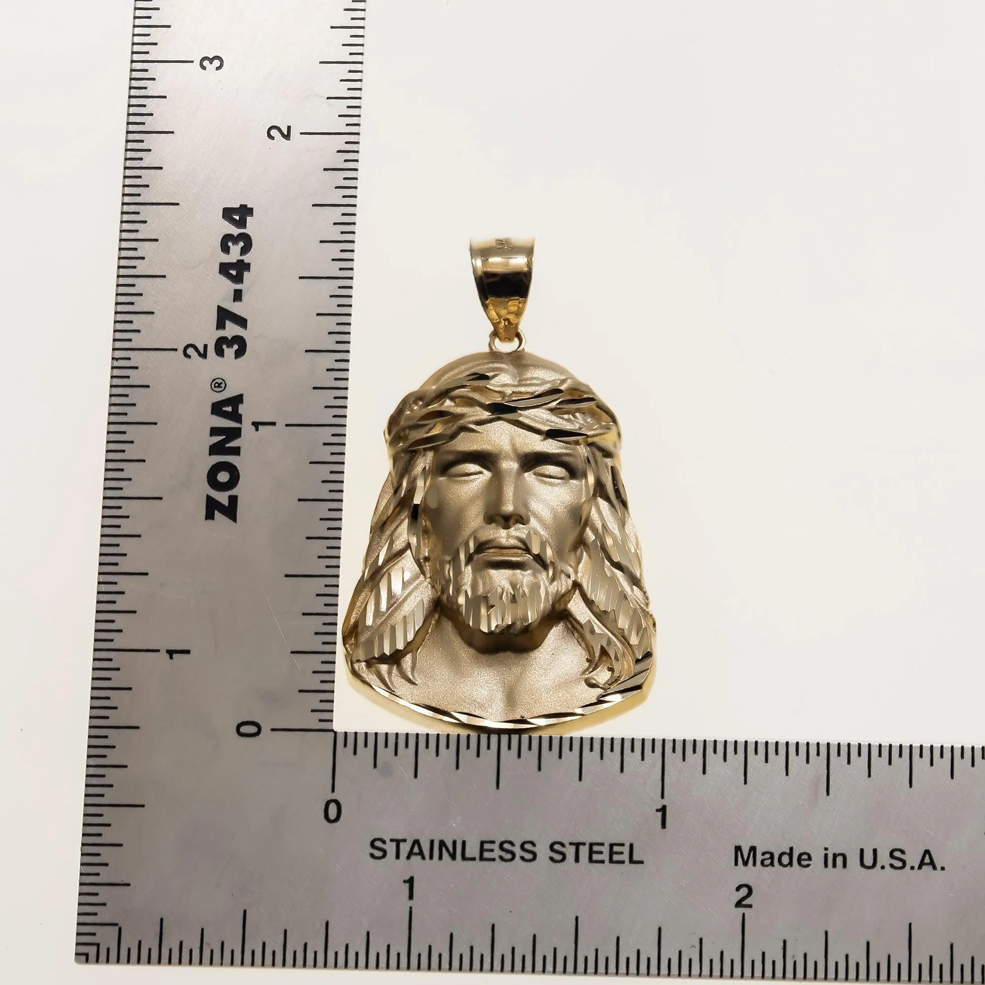 10K GOLD JESUS HEAD PENDANT 4.3G