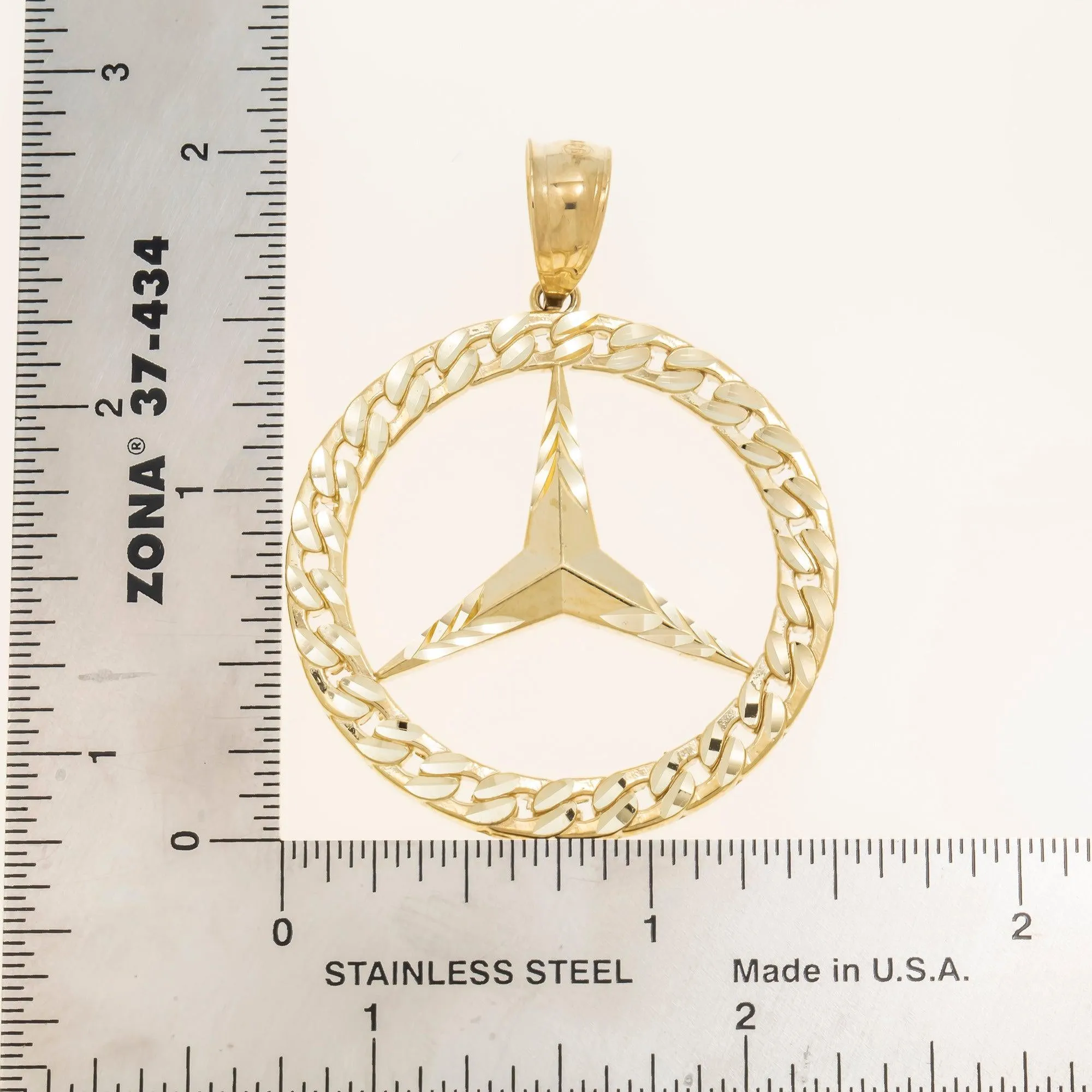 10K GOLD MERCEDES BENZ PENDANT 4.7G