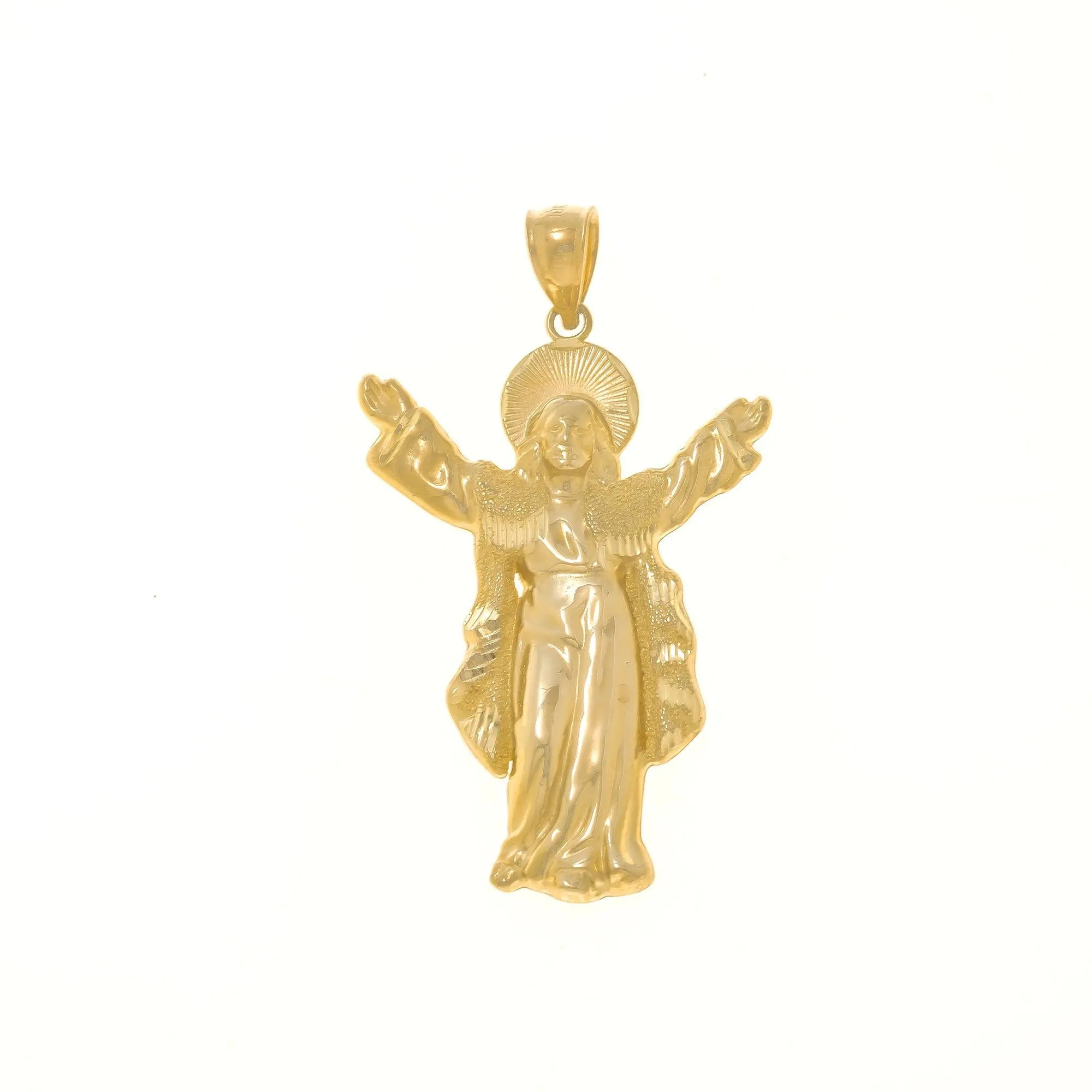 10K GOLD PRAYING JESUS PENDANT 2.9G