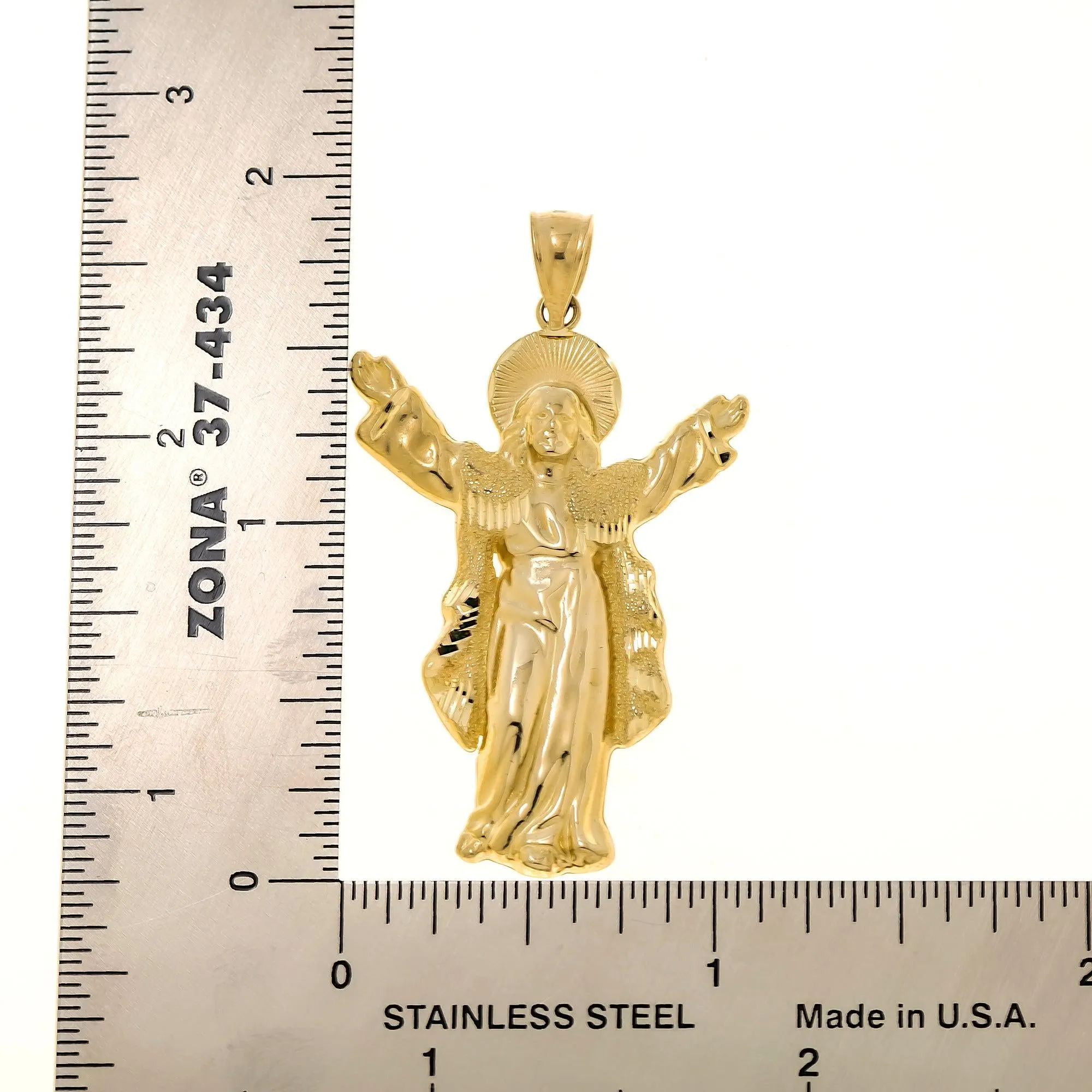 10K GOLD PRAYING JESUS PENDANT 2.9G