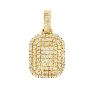 10k Yellow Gold 4 Level Raised Diamond Tag Pendant 1.37ct