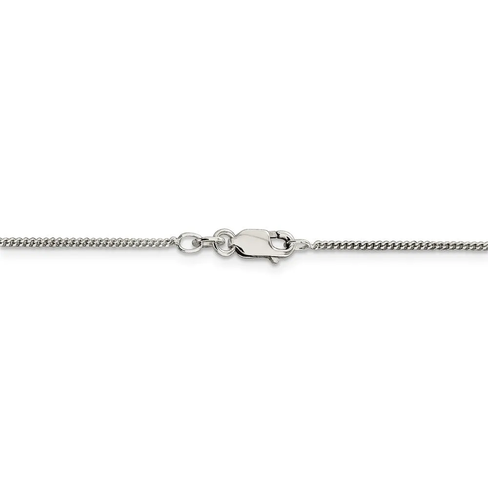 1.15mm, Sterling Silver Solid Curb Chain Necklace