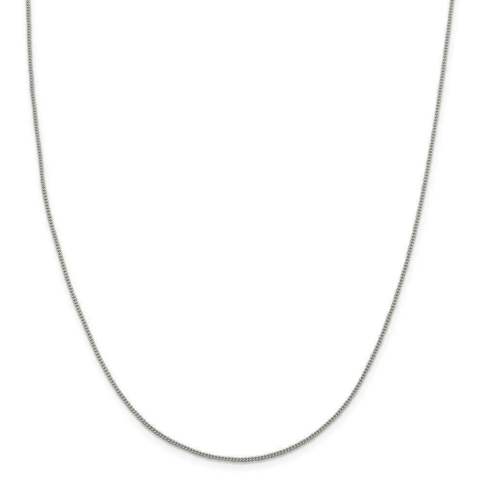 1.15mm, Sterling Silver Solid Curb Chain Necklace