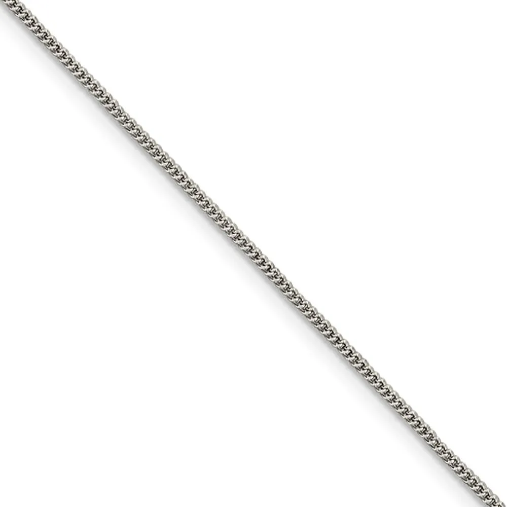 1.15mm, Sterling Silver Solid Curb Chain Necklace