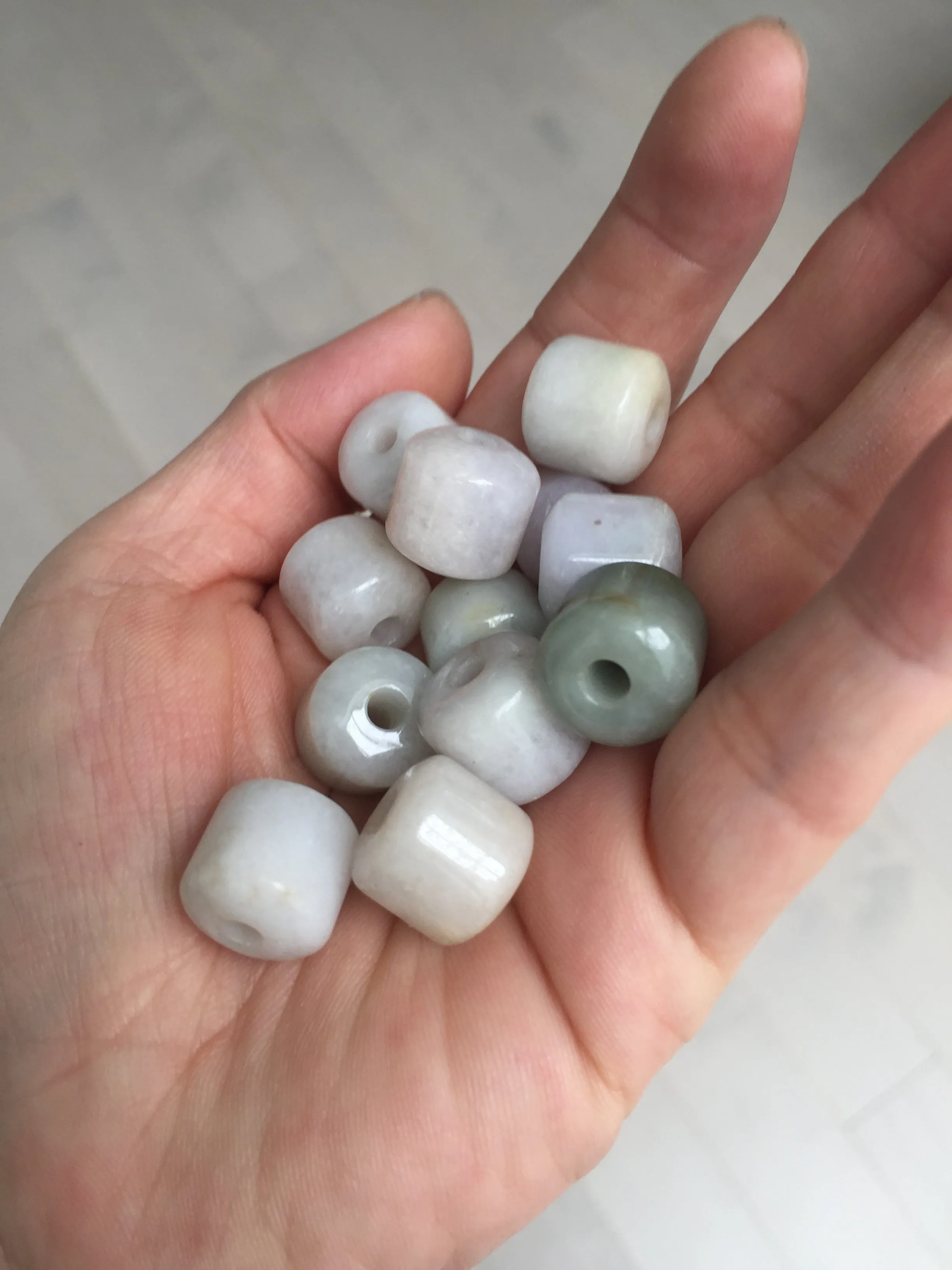 12mm type A 100% Natural white/light green/purple/yellow/pink/orange Jadeite Jade LuluTong (Every road is smooth) bead pendant group AX156