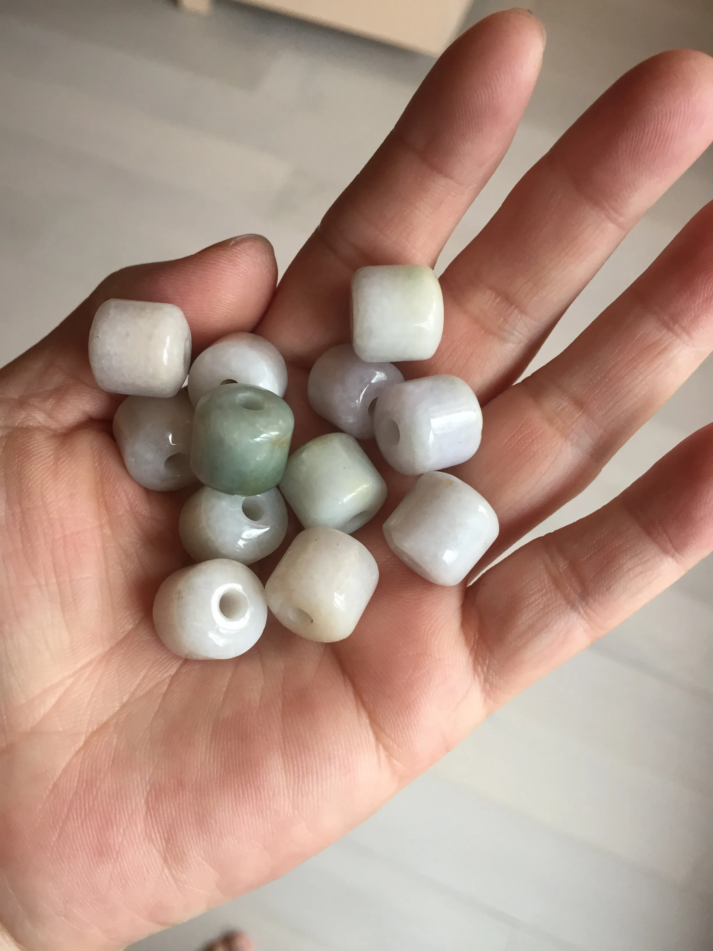 12mm type A 100% Natural white/light green/purple/yellow/pink/orange Jadeite Jade LuluTong (Every road is smooth) bead pendant group AX156