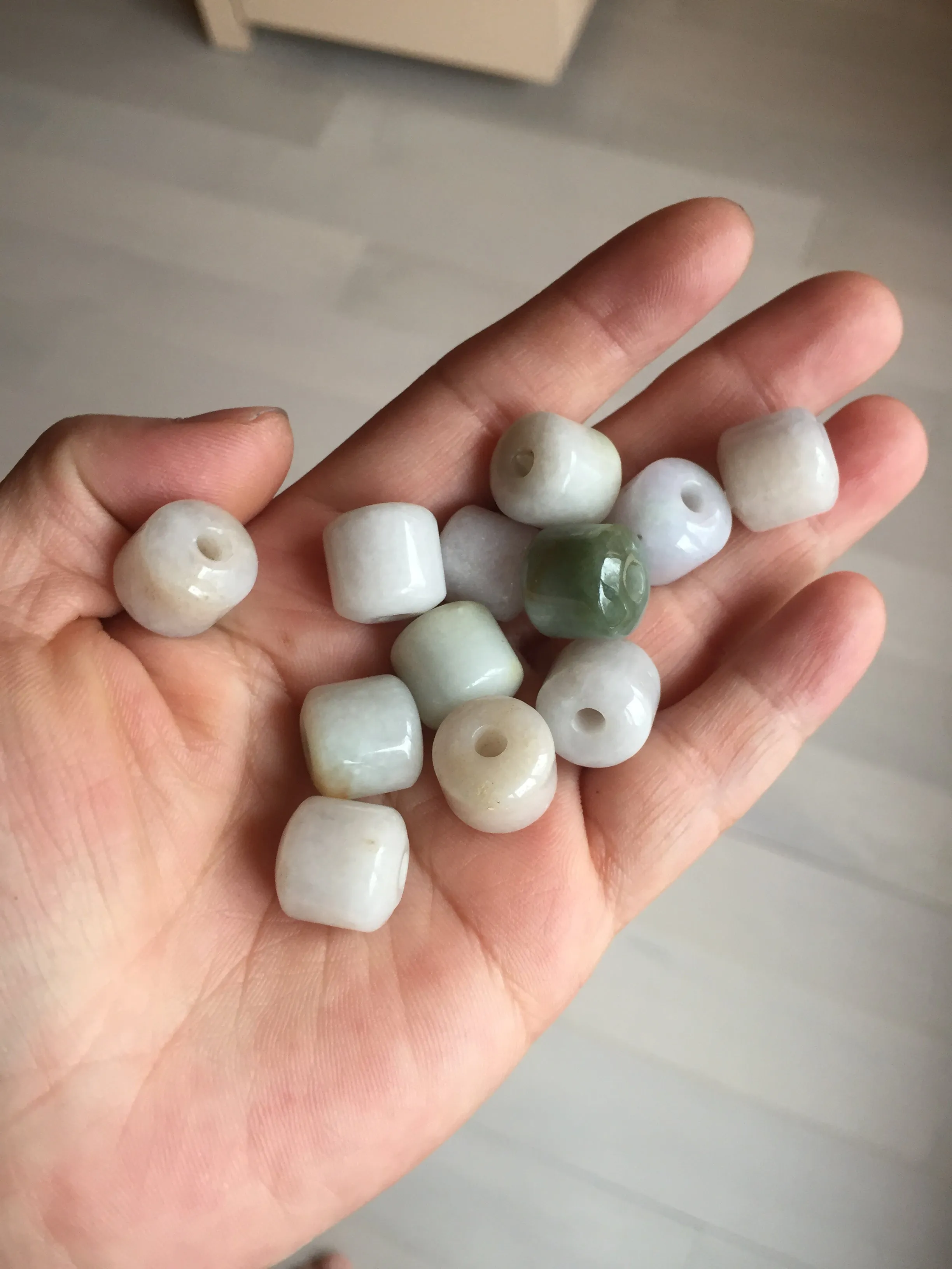 12mm type A 100% Natural white/light green/purple/yellow/pink/orange Jadeite Jade LuluTong (Every road is smooth) bead pendant group AX156