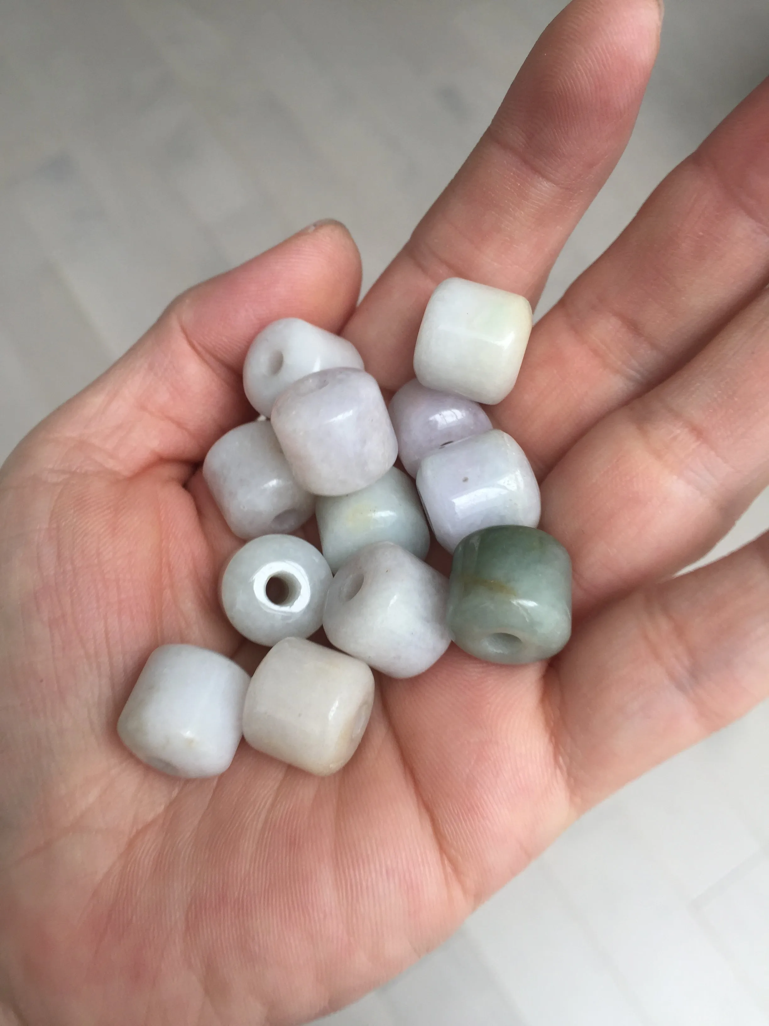 12mm type A 100% Natural white/light green/purple/yellow/pink/orange Jadeite Jade LuluTong (Every road is smooth) bead pendant group AX156