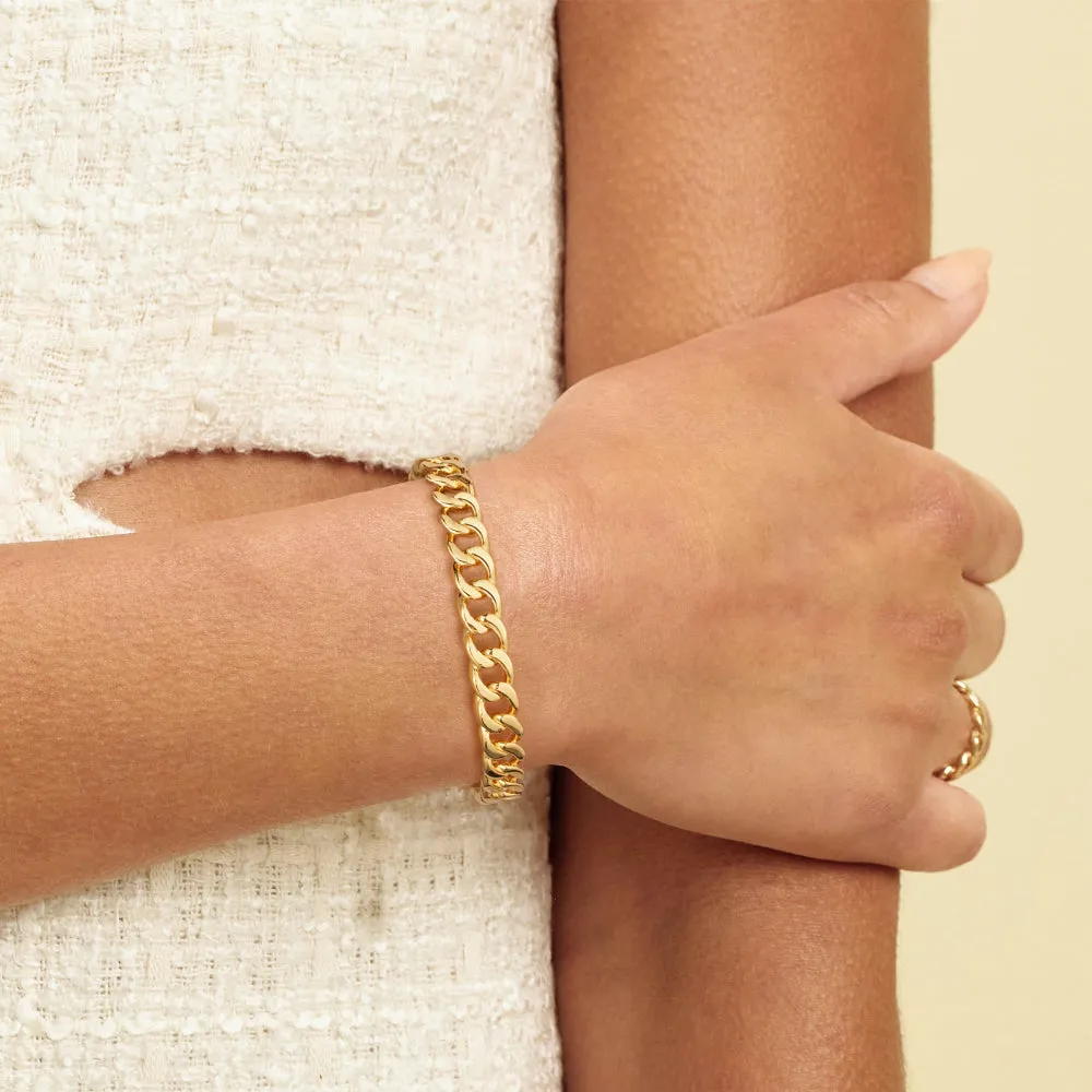 14K Gold Cuff Bangle Bracelets for Women- Cuban