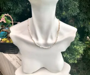 14K Gold Estate Vintage Antique Cultured White Pearls Bead Signed 14kp Necklace