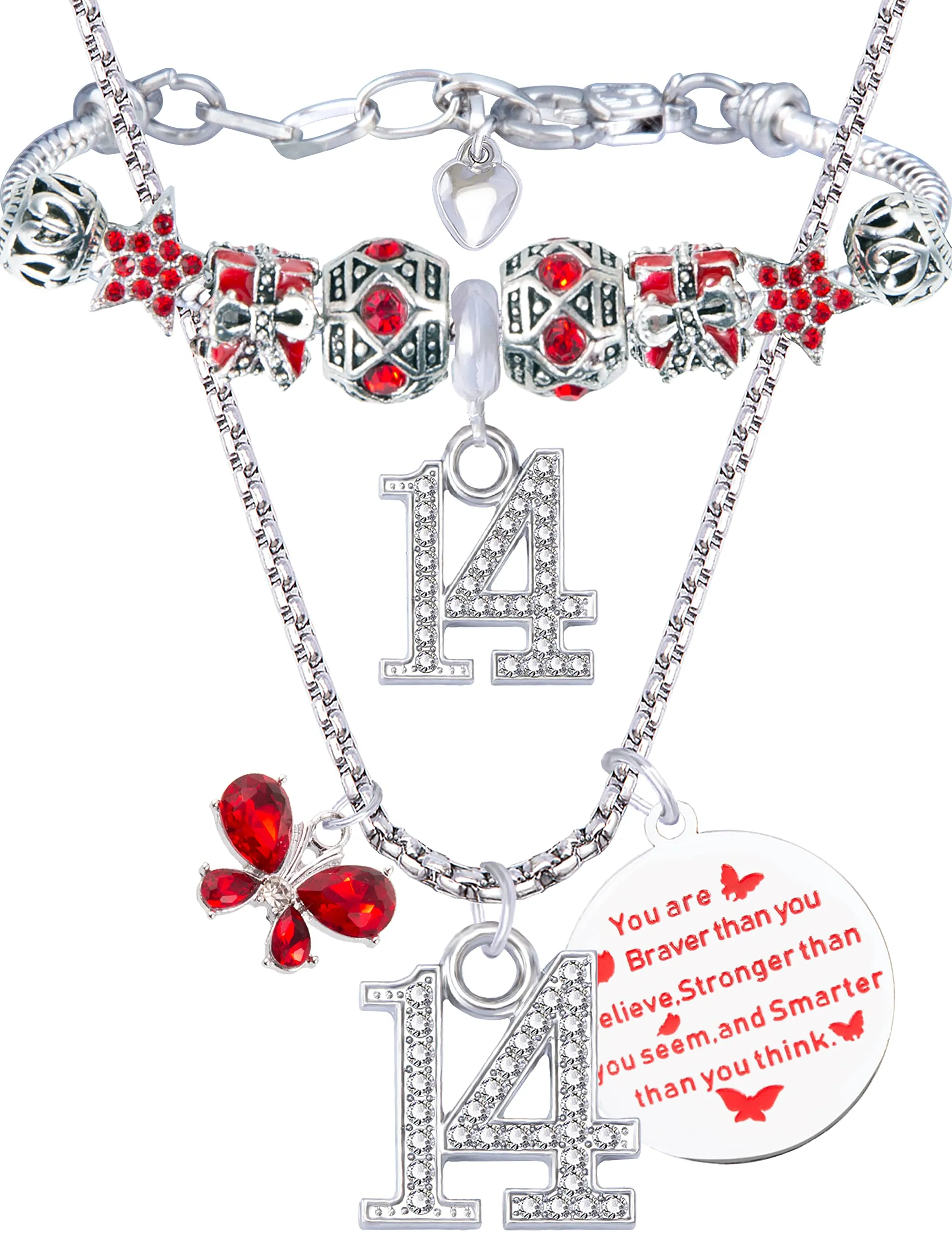 14th Birthday Gifts For Girls, 14th Birthday Charm Bracelet, 14th Birthday