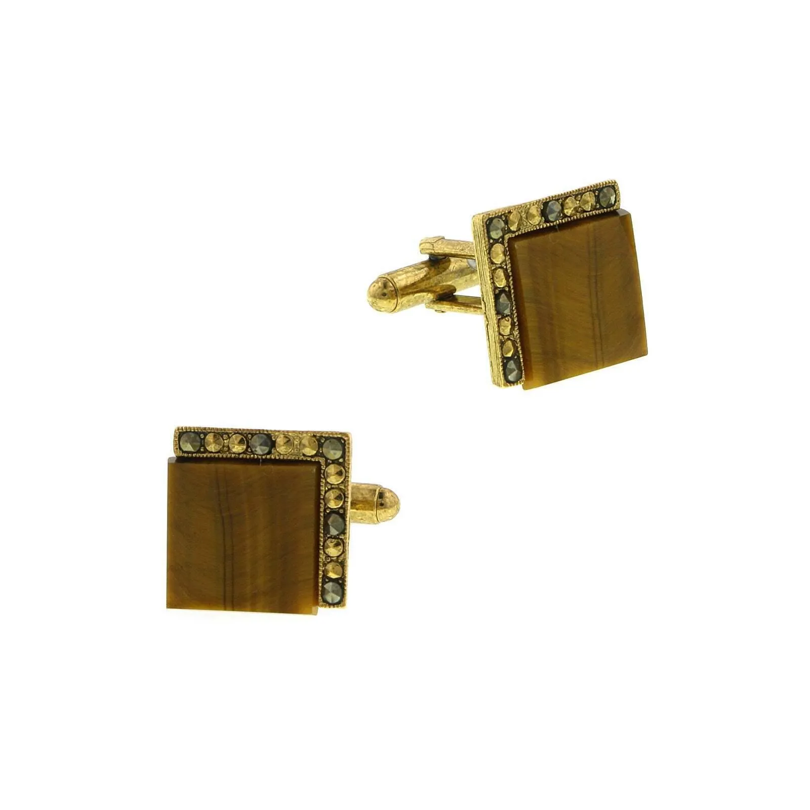 1928 Jewelry Art Deco Style Square Cufflinks