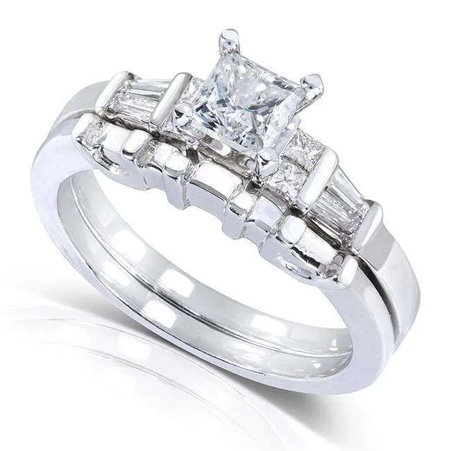 1ct.tw Princess & Baguette Diamond Bridal (Certified)