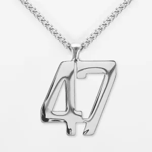 47 Number Pendant with Chain Kids Necklace - Stainless Steel