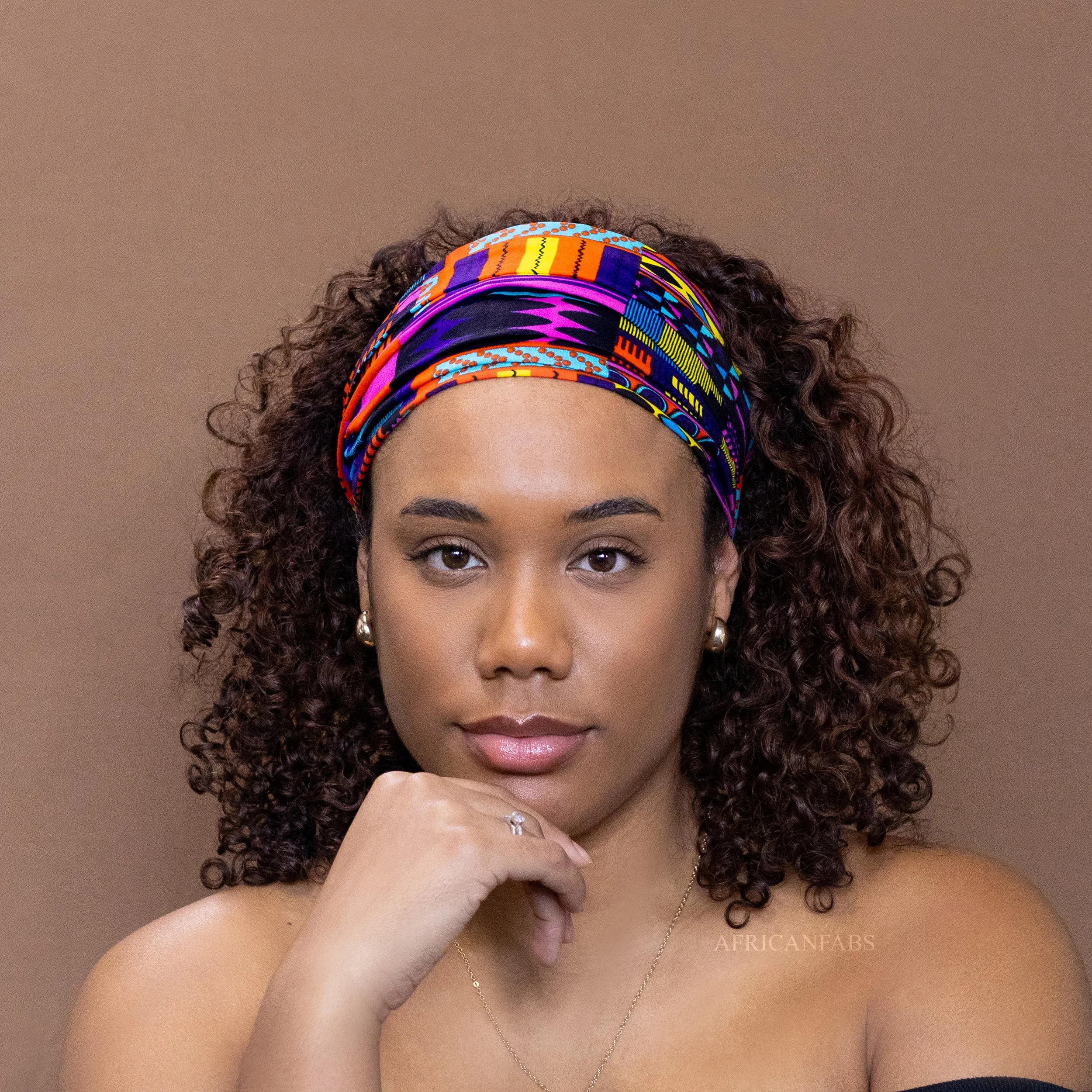 African print Headband - Unisex Adults - Hair Accessories - Multicolor Pink kente