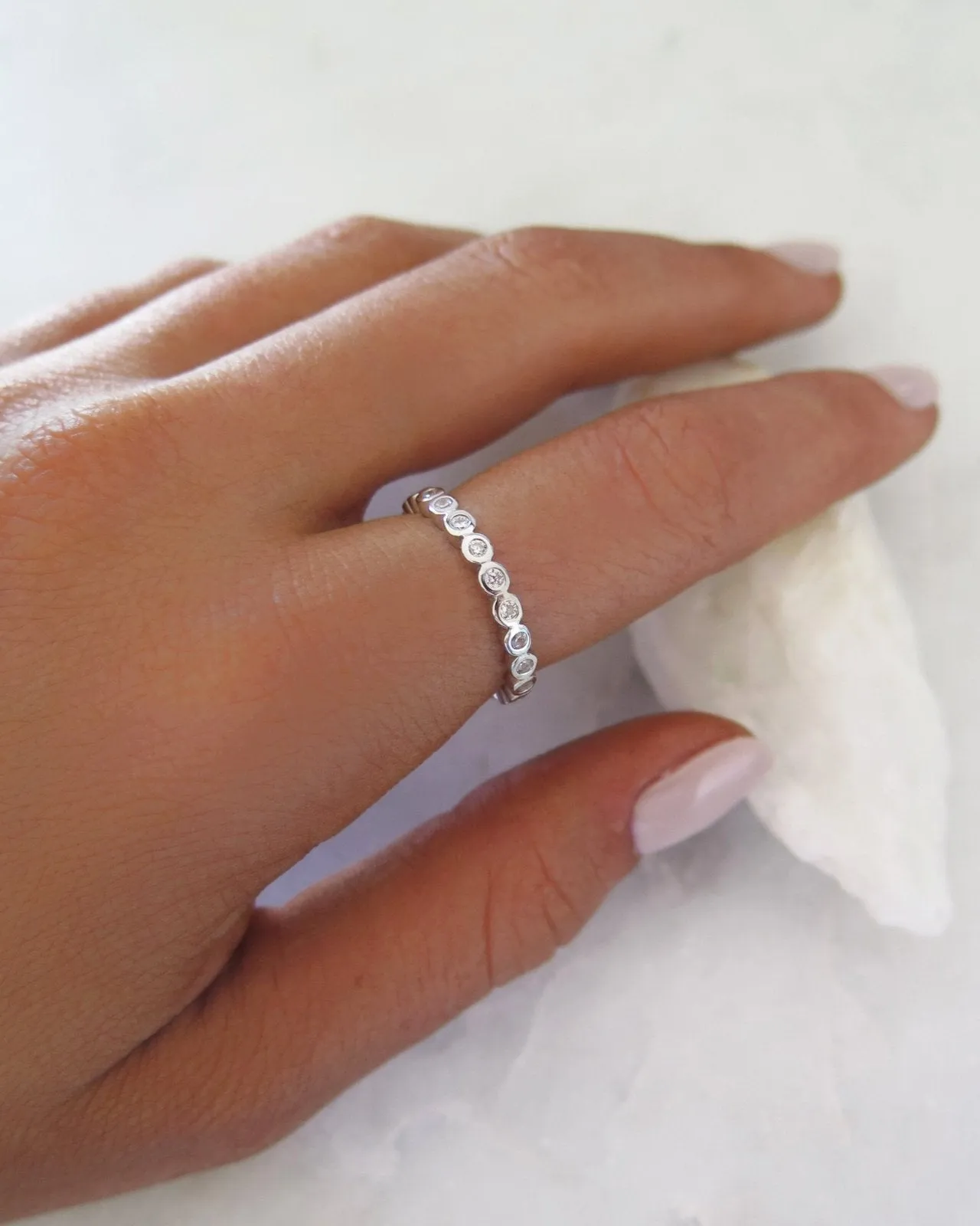 All Round CZ Ring  - Sterling Silver