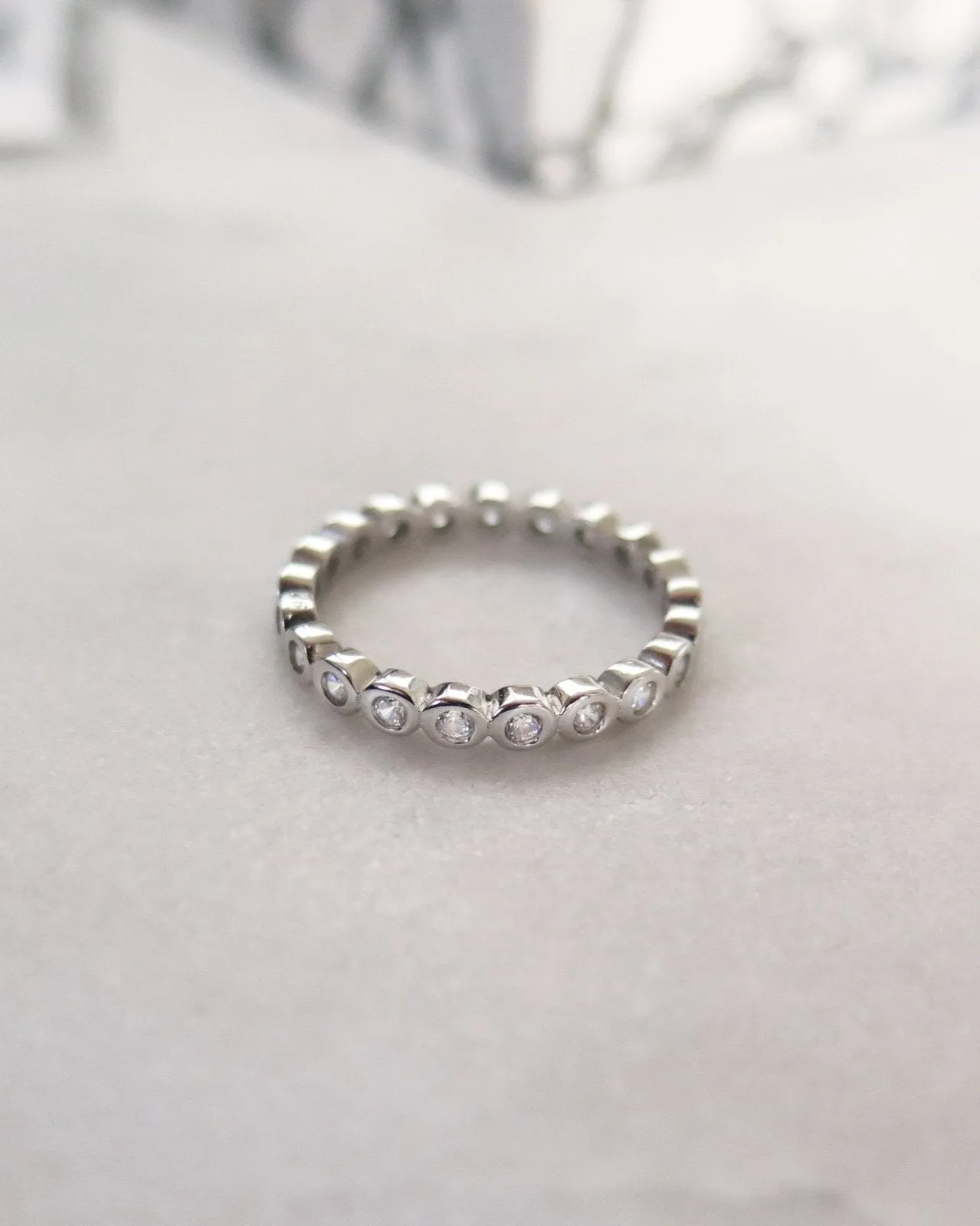 All Round CZ Ring  - Sterling Silver