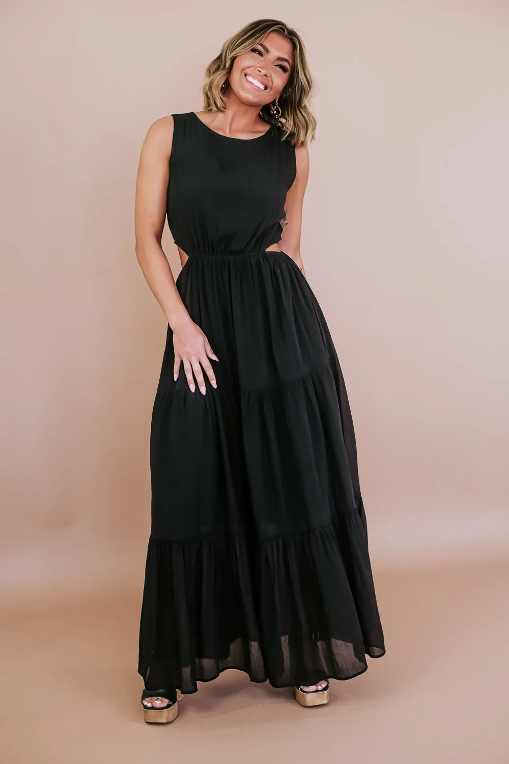 All The Craze Cut Out Maxi, Black