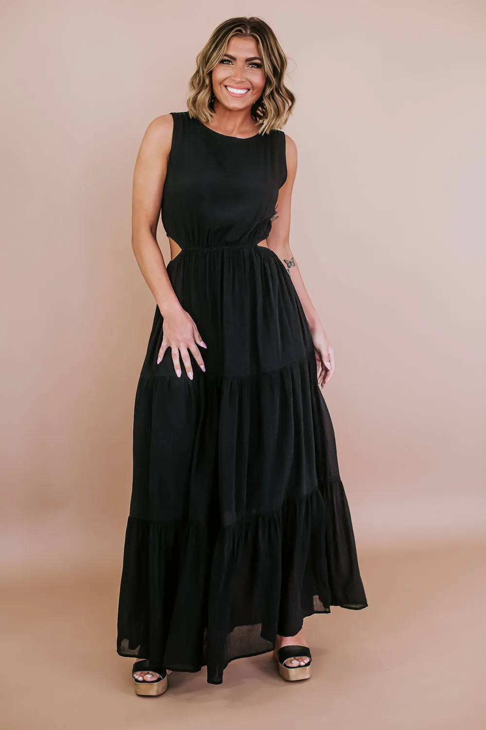 All The Craze Cut Out Maxi, Black