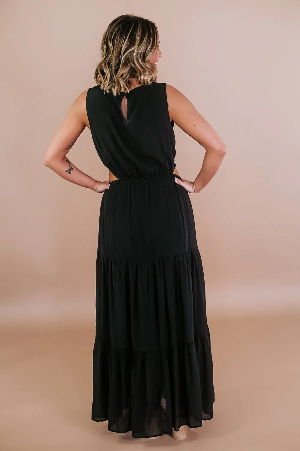 All The Craze Cut Out Maxi, Black