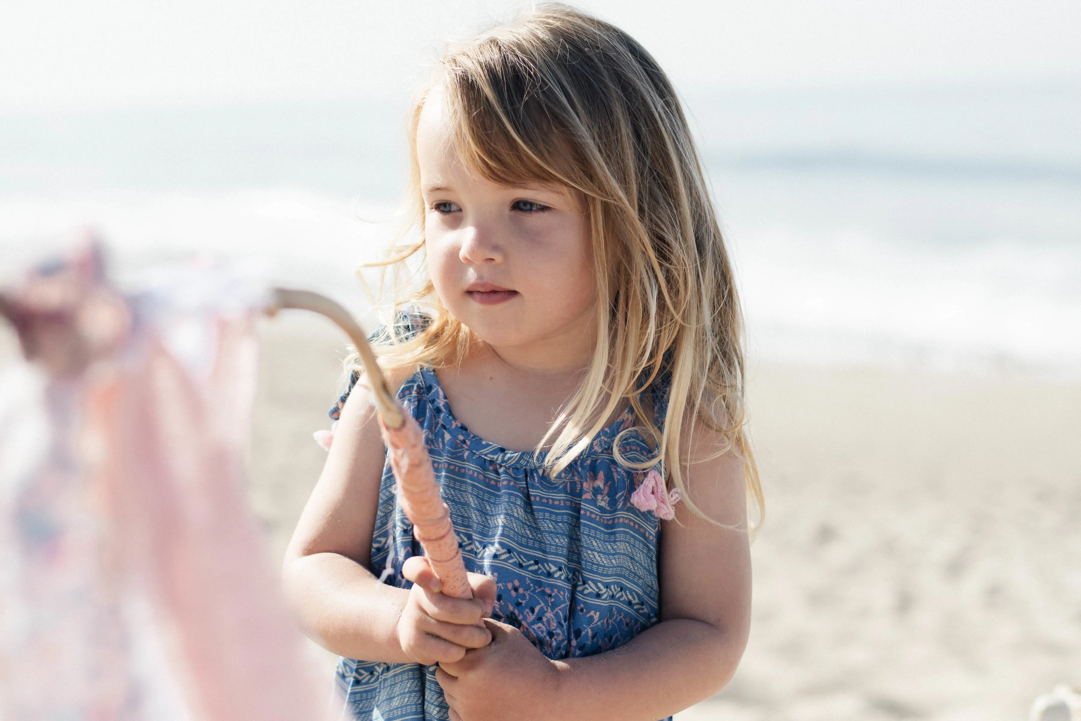 Baby & Girls Floral Pom Pom Jumper | Morning Sky